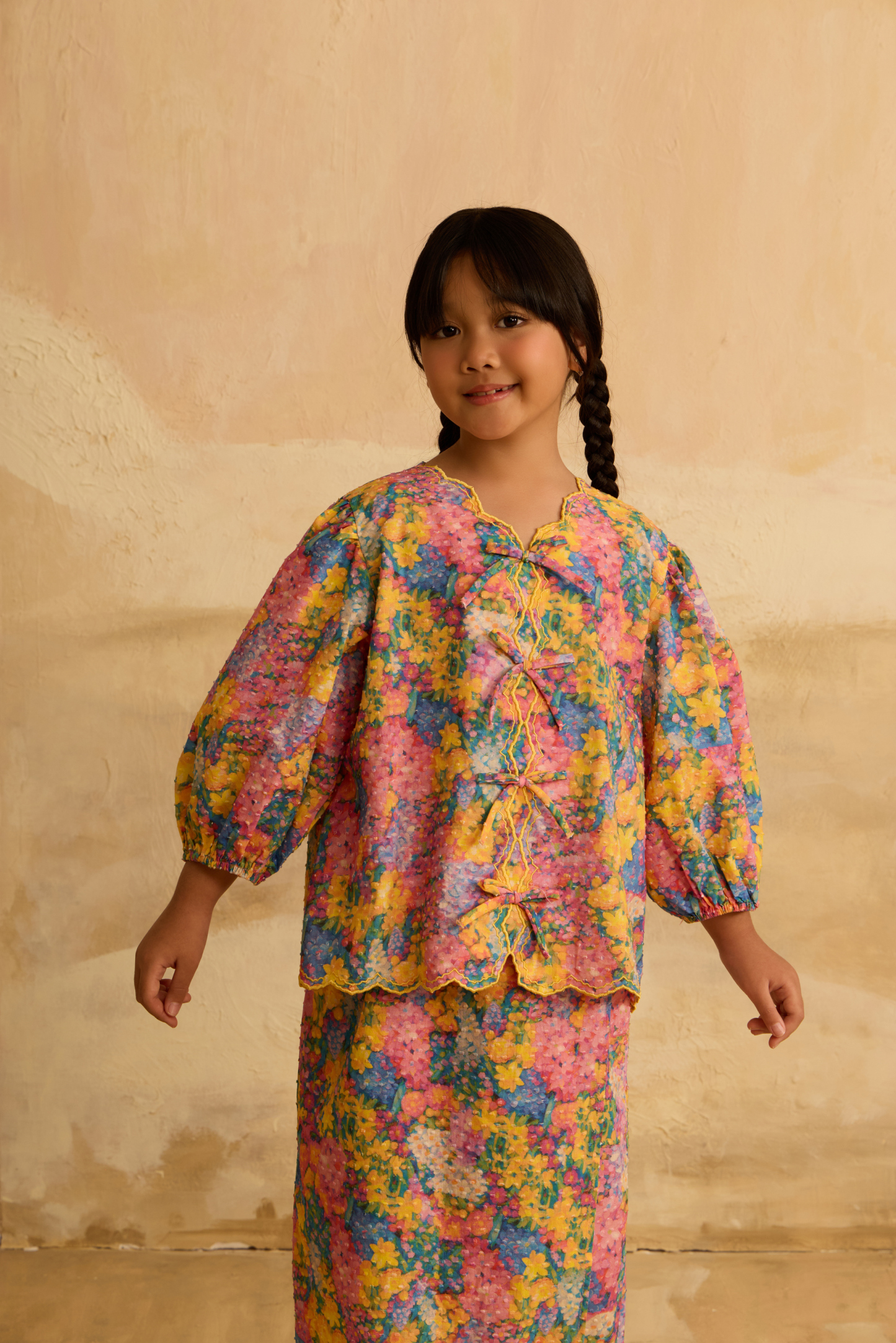 Mini Julia Yellow Flora Lace Kebaya