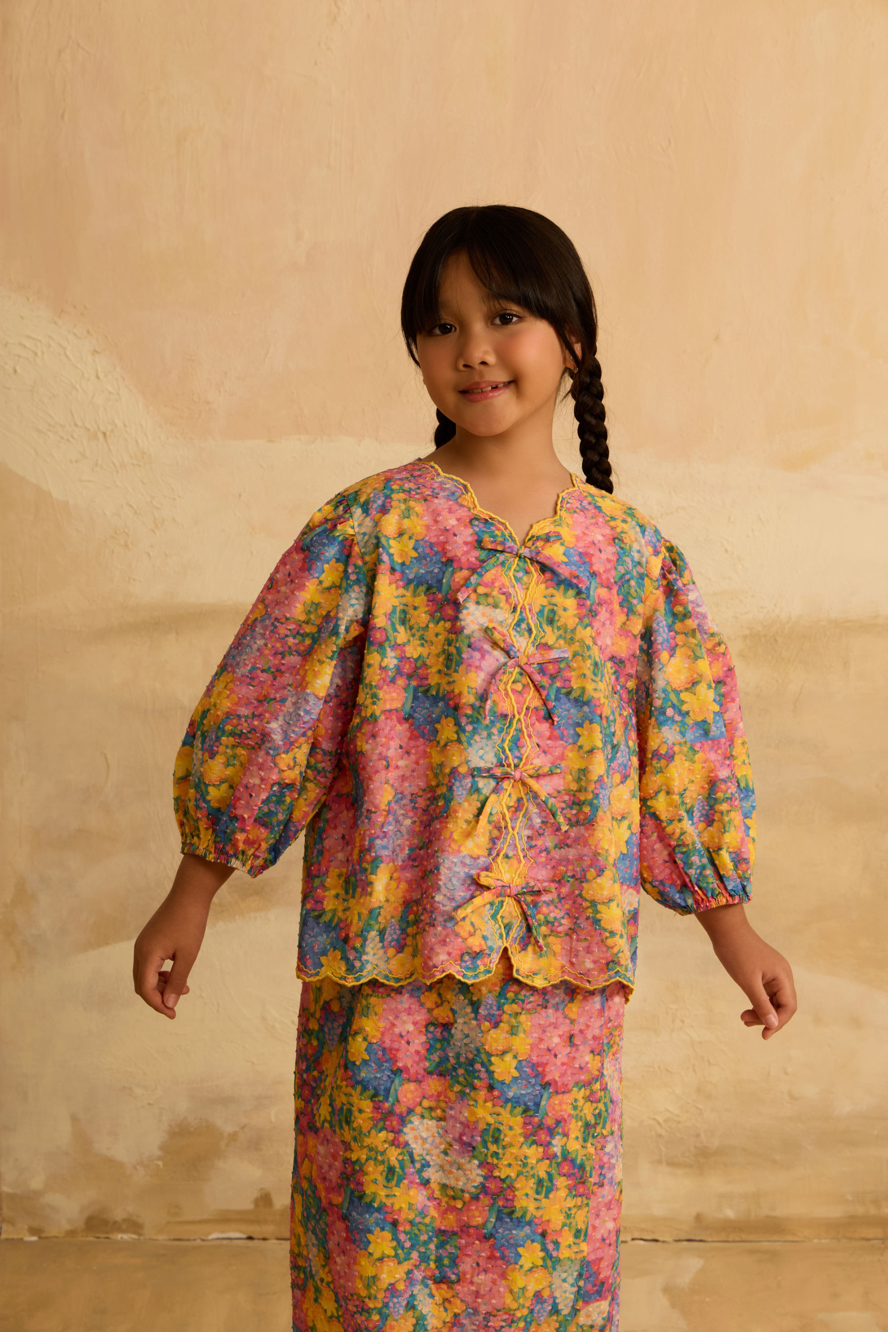 Mini Julia Yellow Flora Lace Kebaya