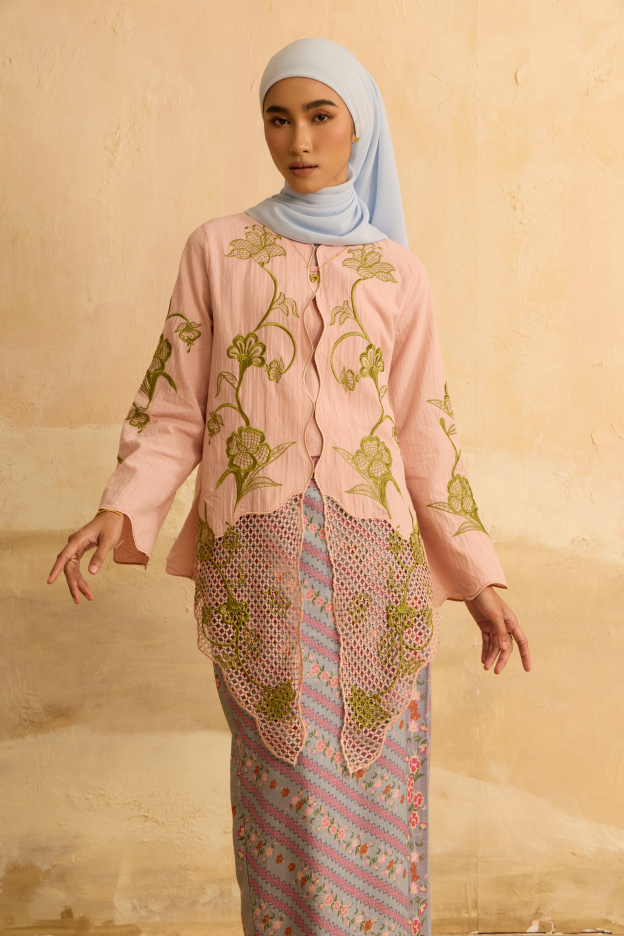 Sekarwati Pink Embroidered Kebaya Set