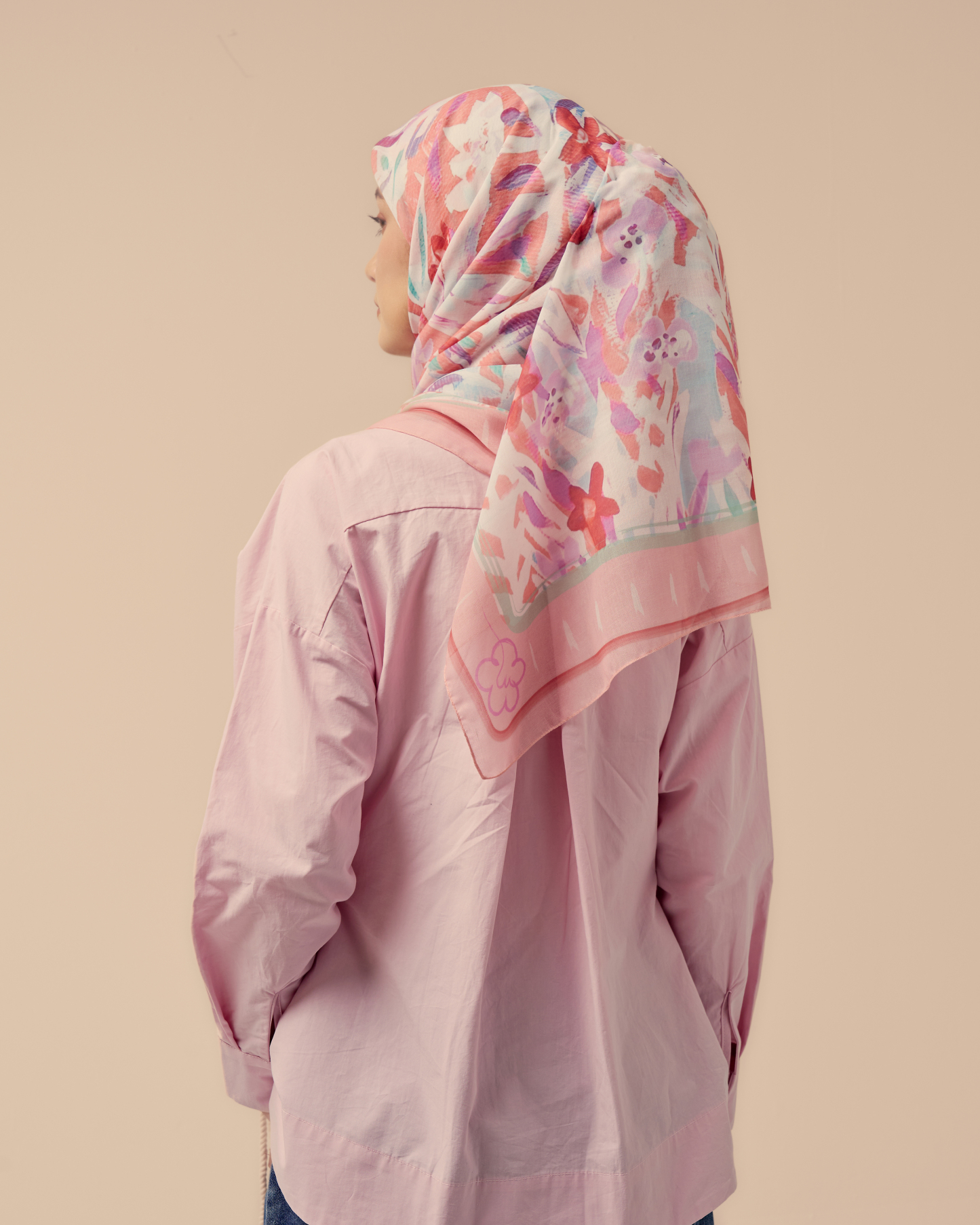 Mimpikita x Pip Of Art "She Blooms" Square Voile Scarf