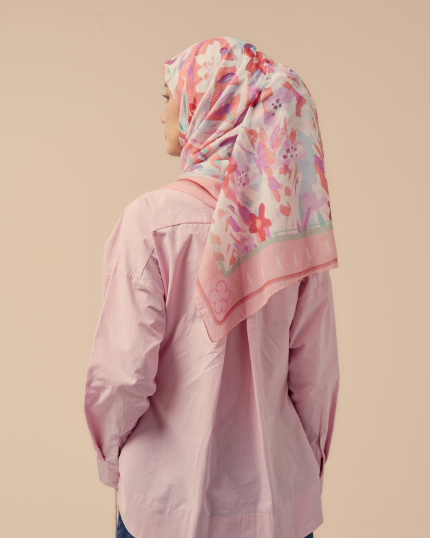Mimpikita x Pip Of Art "She Blooms" Square Voile Scarf