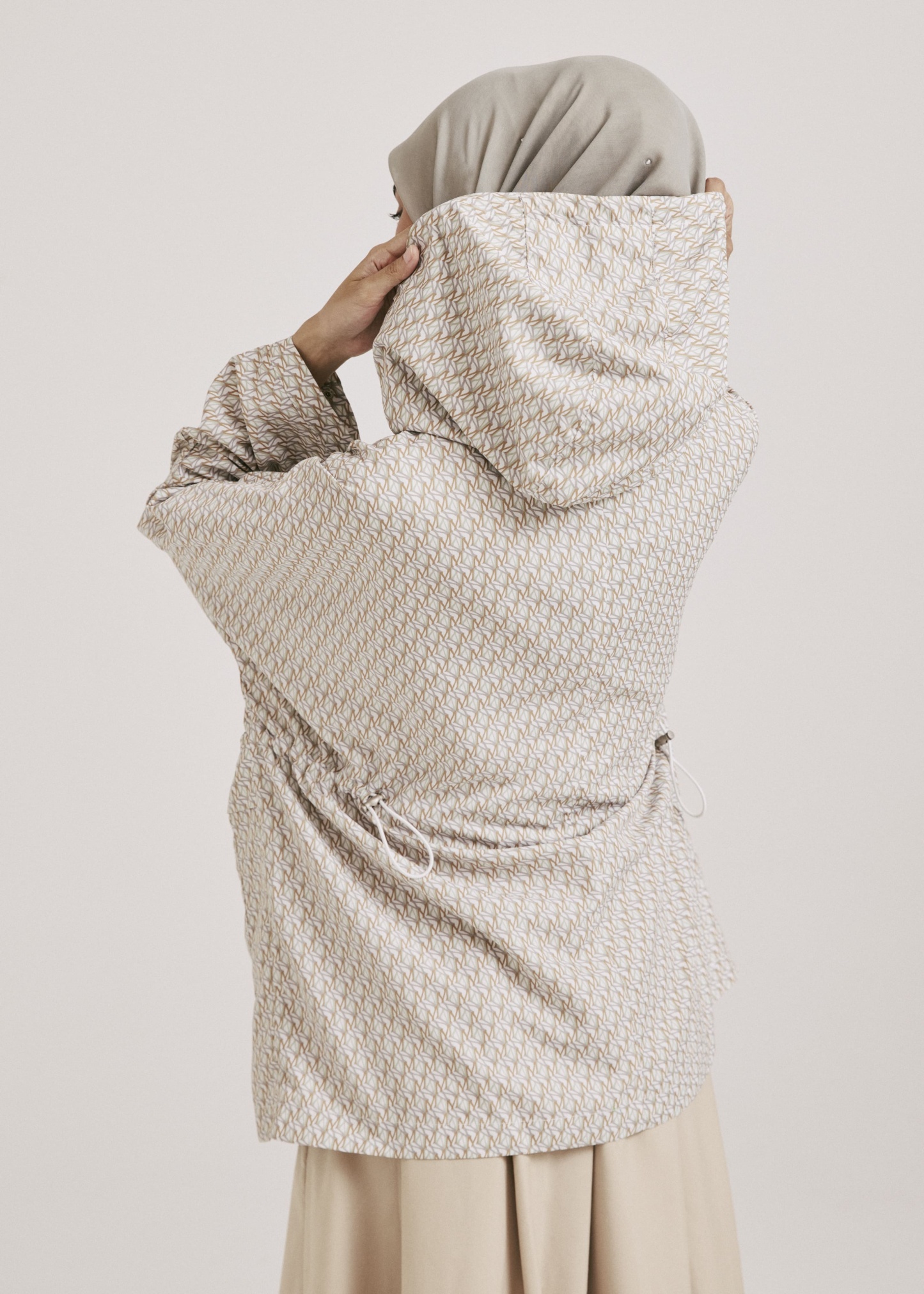 Mimpikita x Wardah Earthy Brown Printed Parka Jacket
