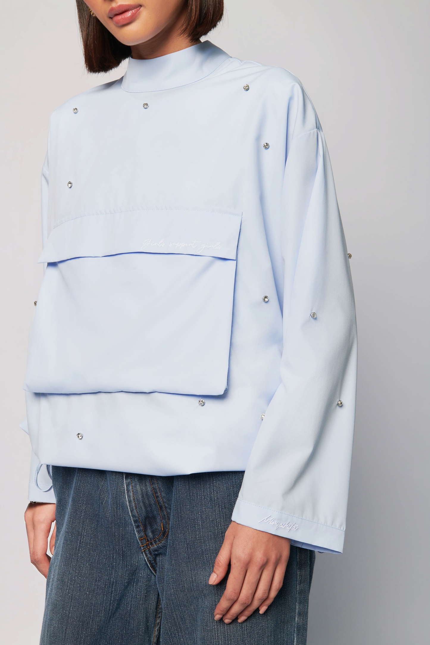 Gemma Baby Blue Pocket Boxy Top