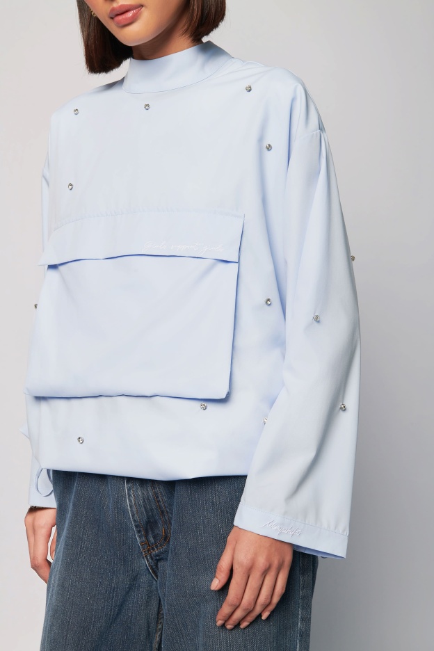 Gemma Baby Blue Pocket Boxy Top