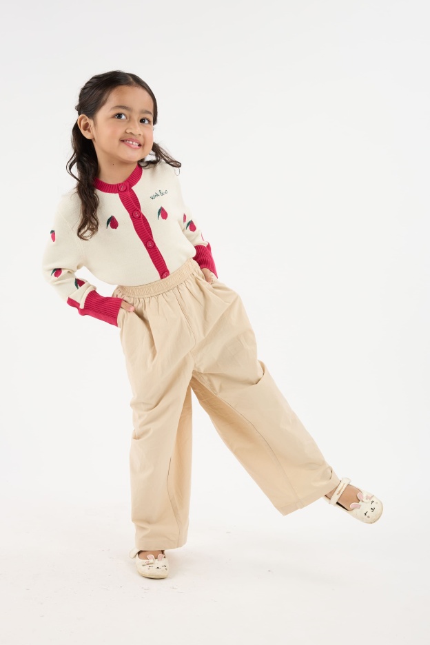 Aman Light Khaki Mini Baggy Pants