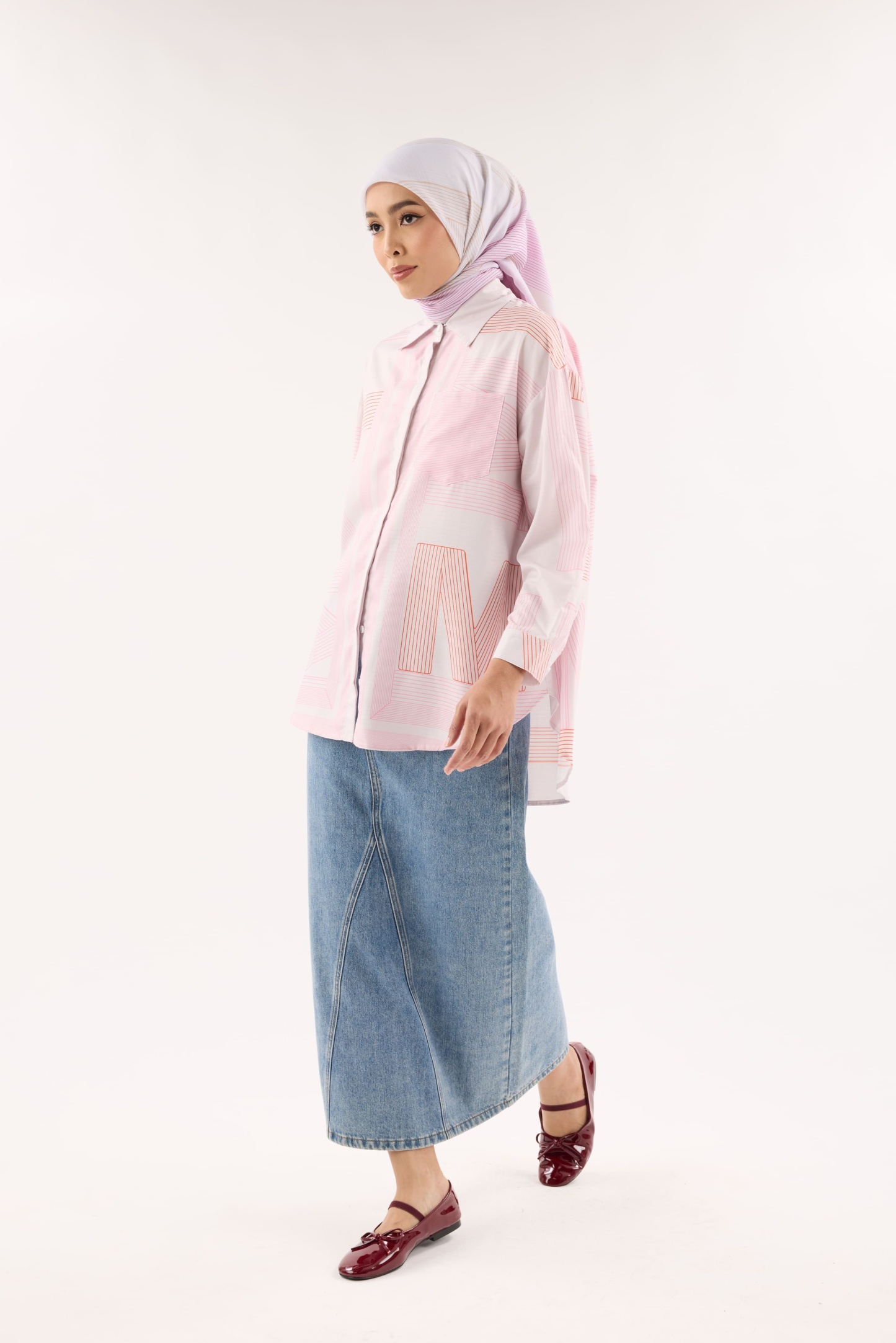 Avery Cotton Candy Printed Oversized Shirt