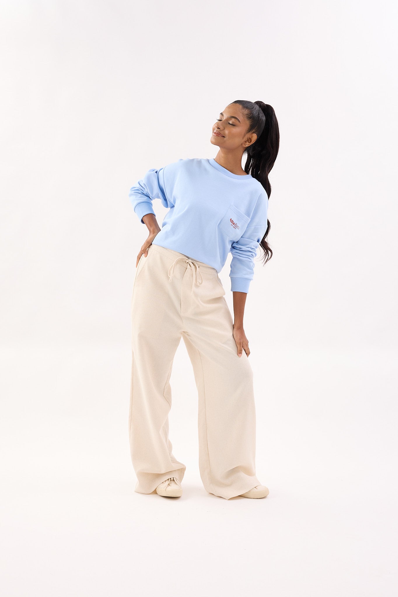 Ivory White Linen Wide Leg Pants - Women's