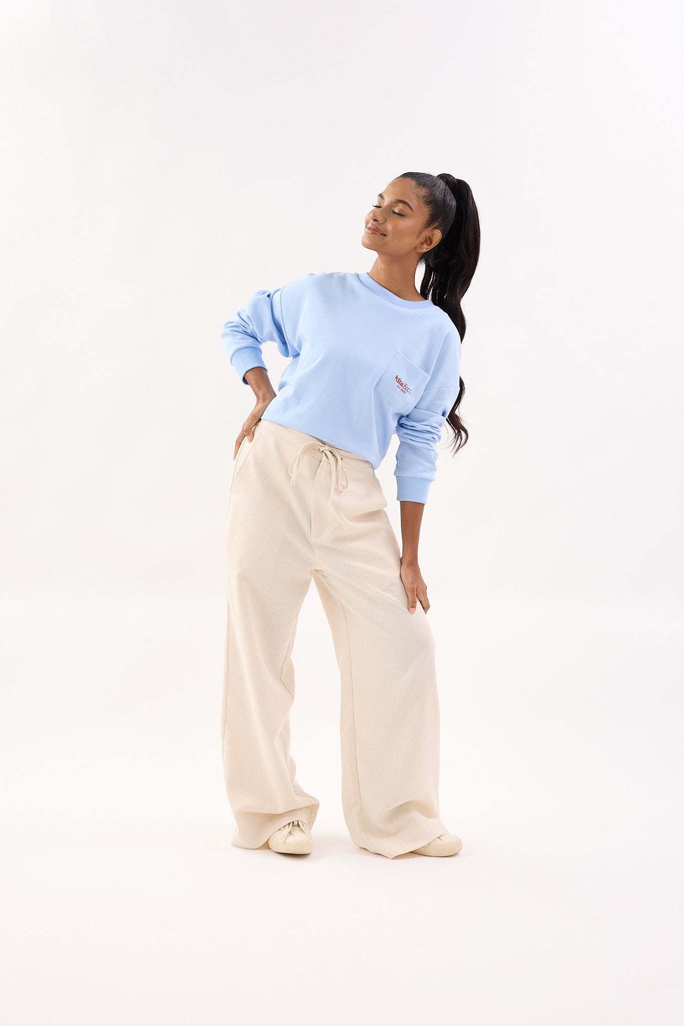 Ivory White Linen Wide Leg Pants - Women's