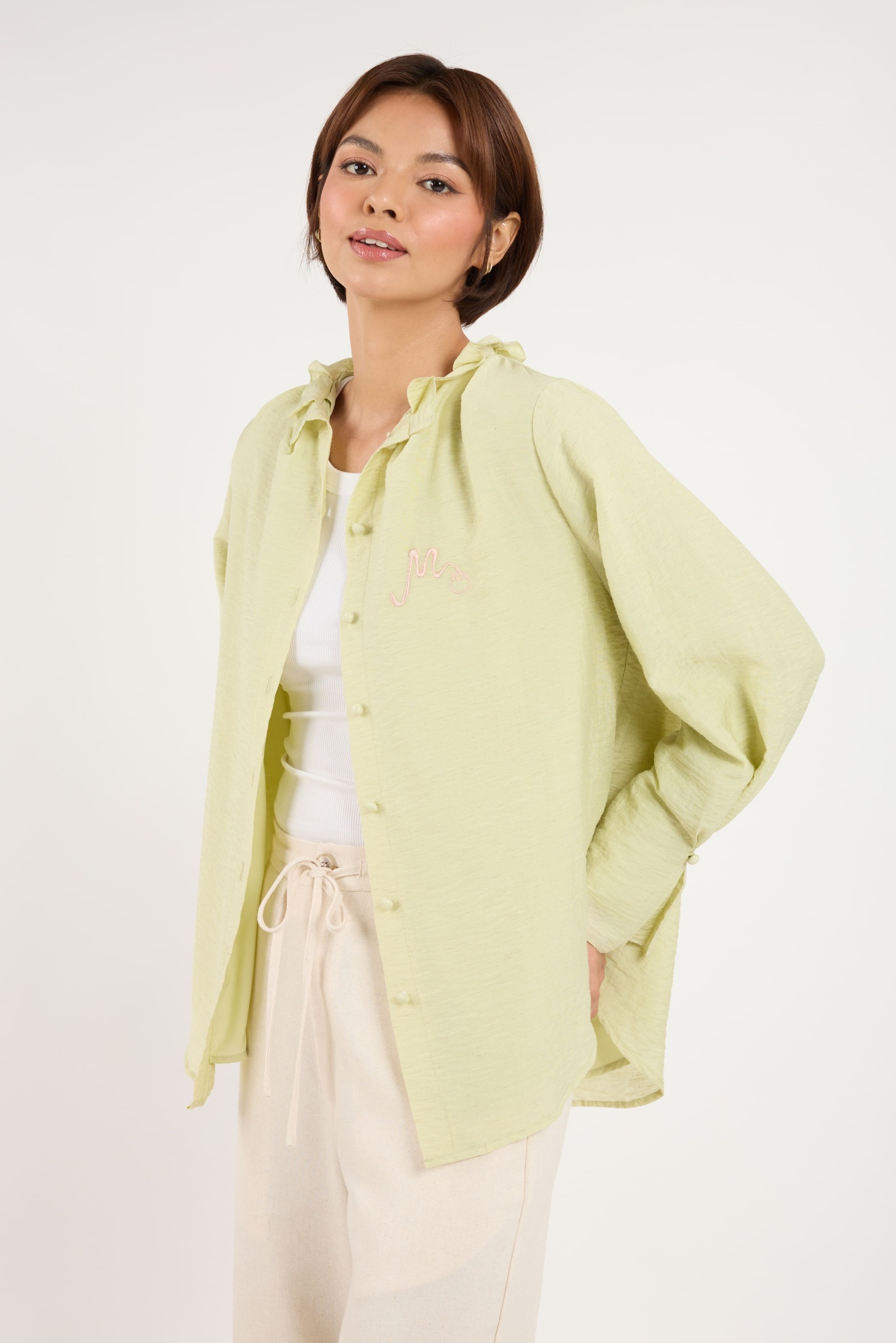 Manggis Green Melon High Neck Top