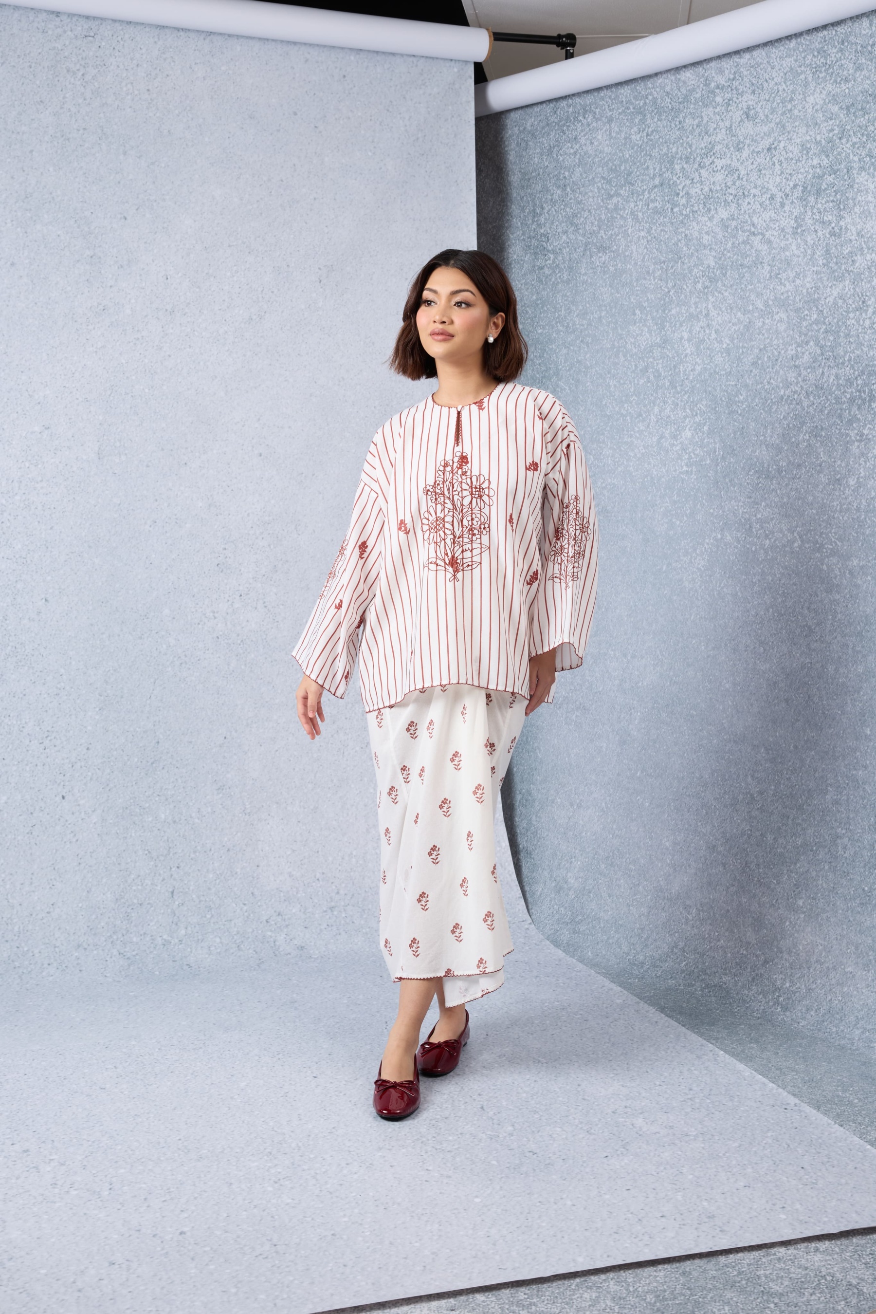 Suka Maroon Printed Pareo Skirt