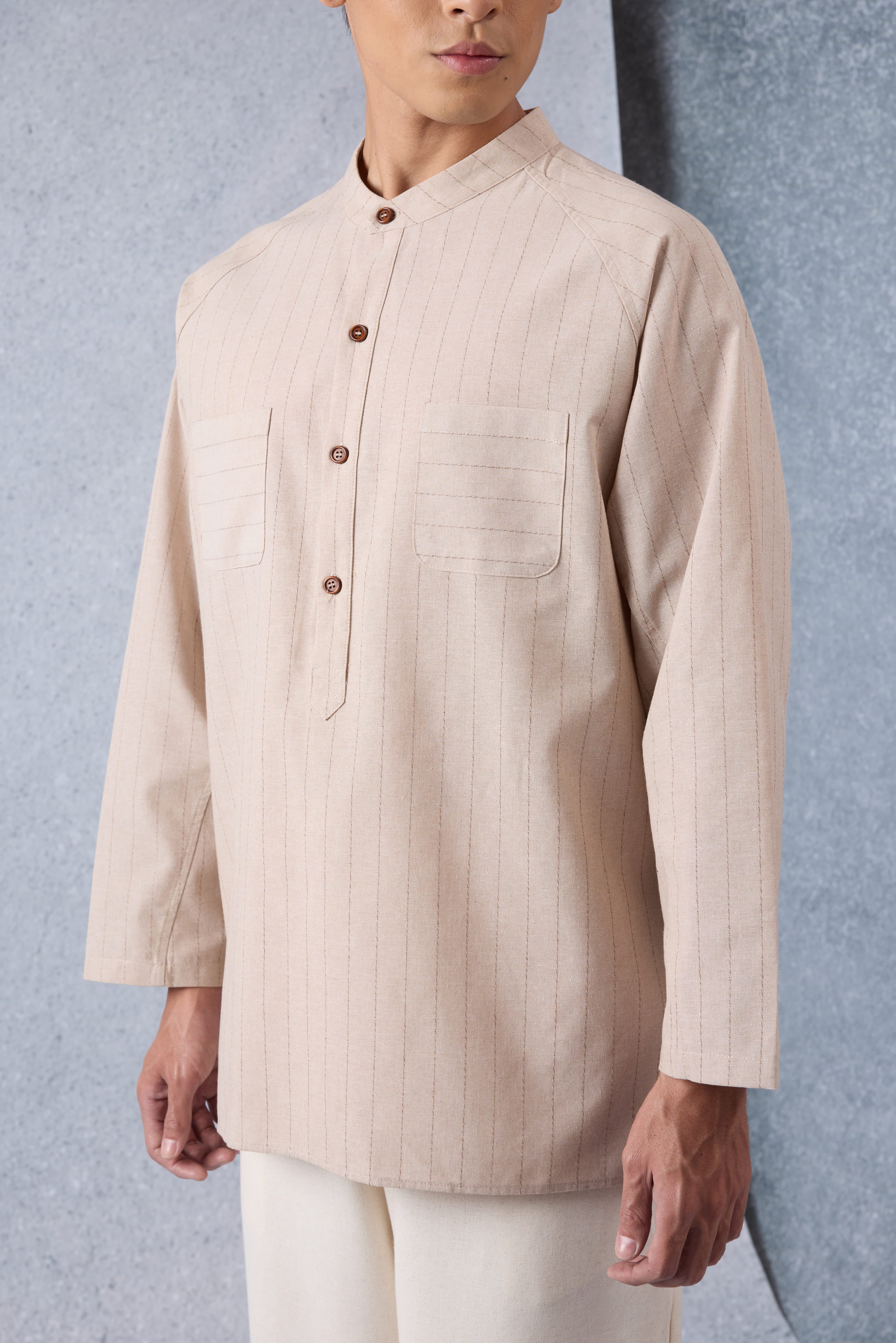 Jiwa Warm Nude Striped Kurta