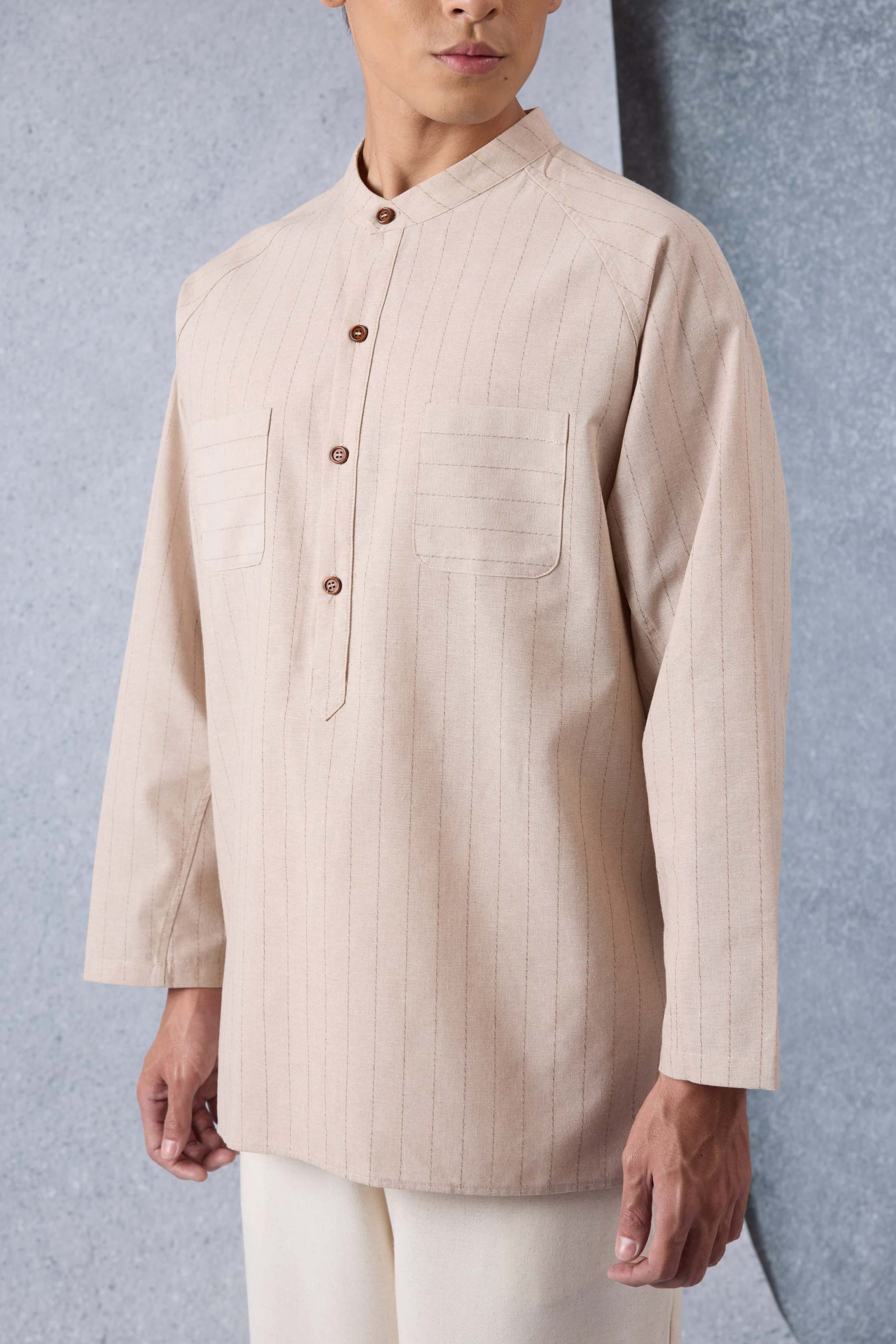 Jiwa Warm Nude Striped Kurta