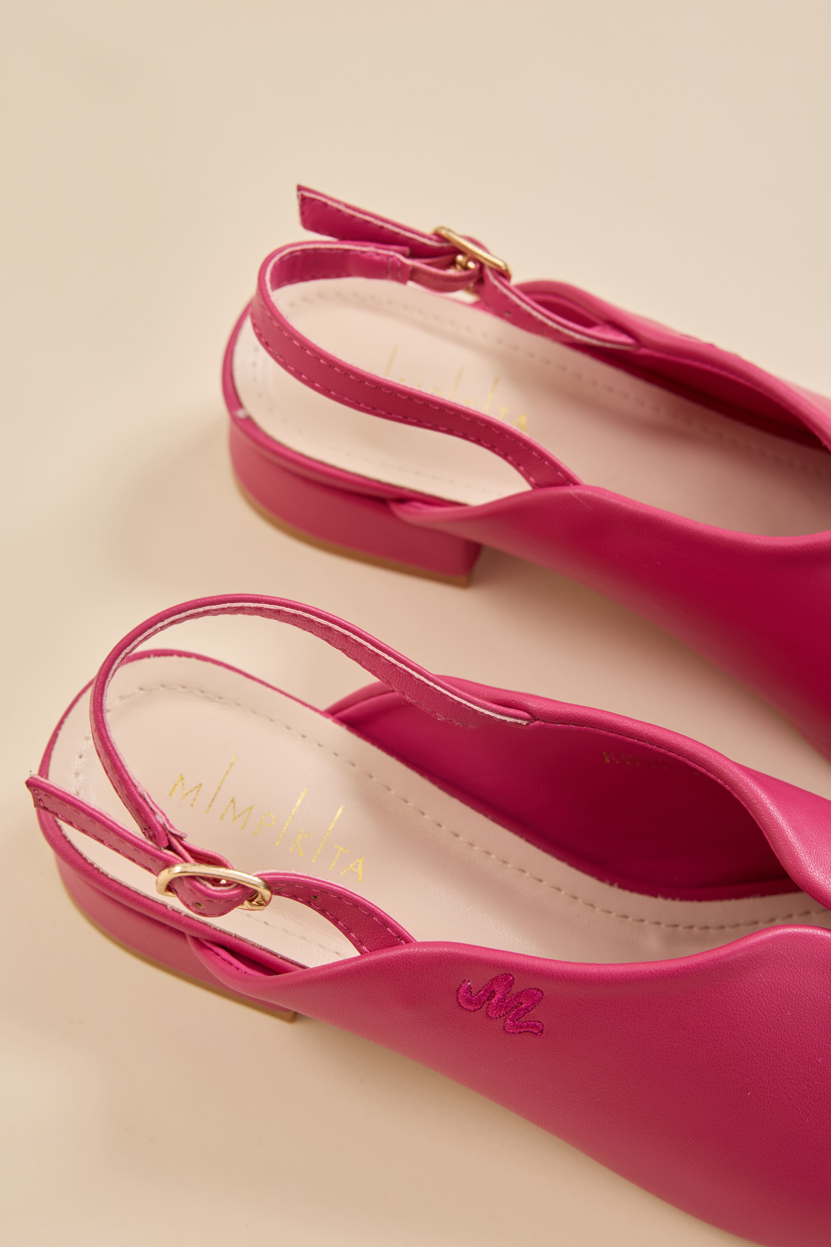 Huda Fuchsia Low-Block Mules