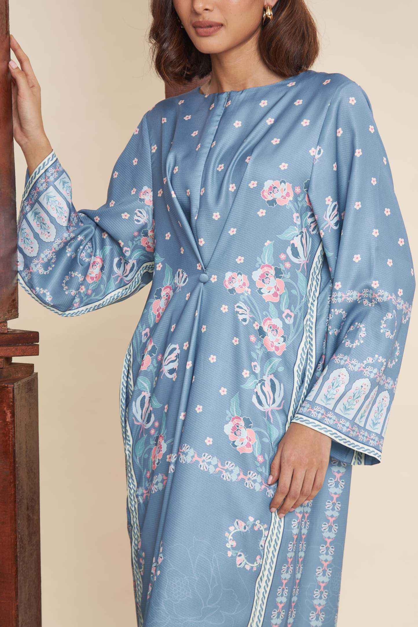 Yaris Silver Blue Long Dress