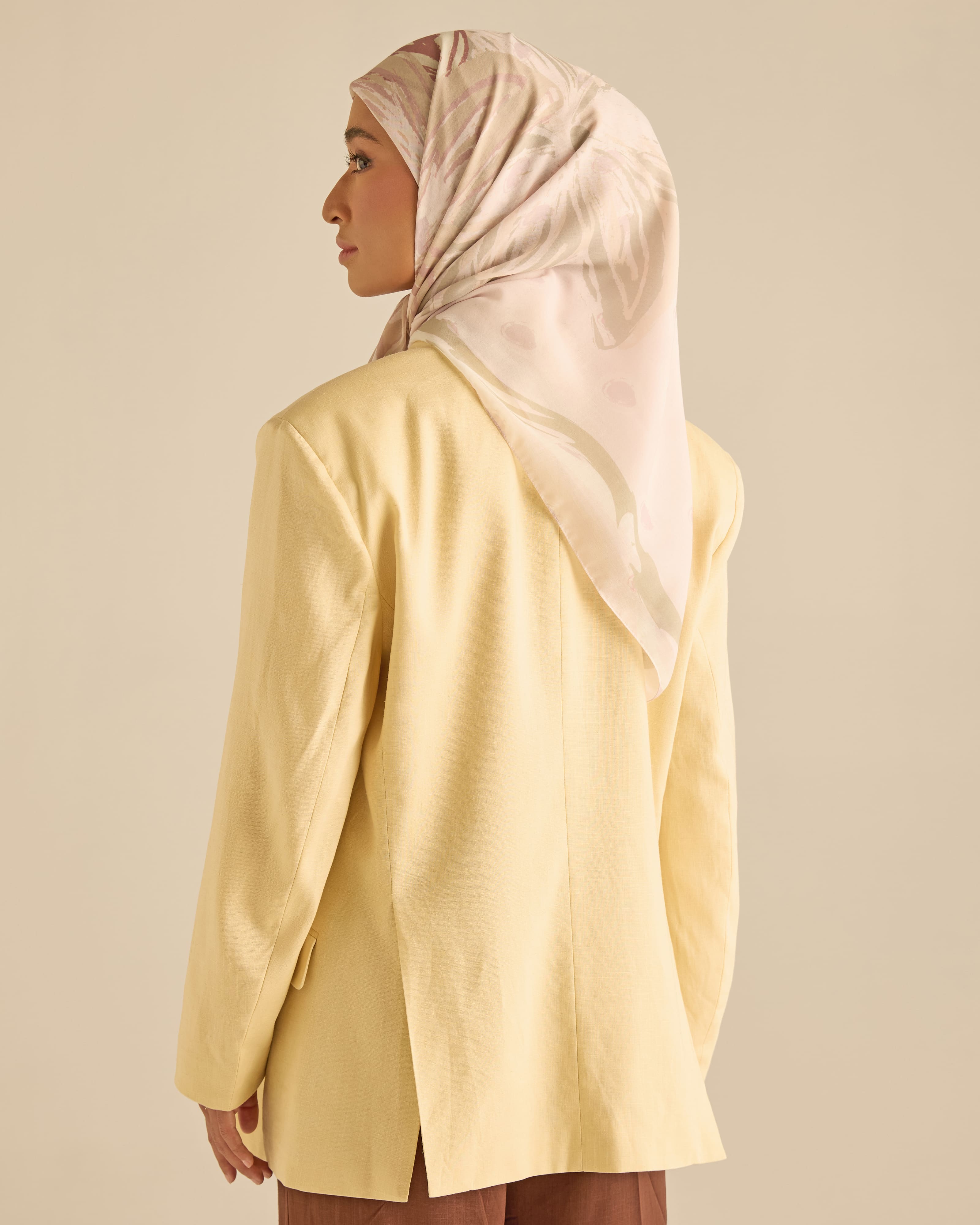 Cassia Dusty Pink Square Voile Scarf