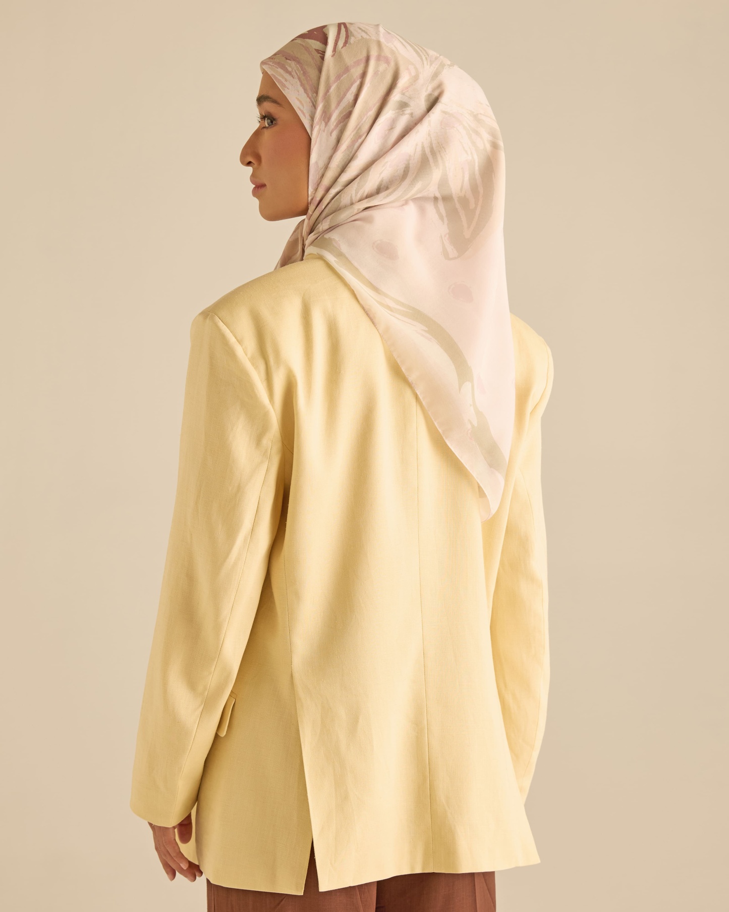 Cassia Dusty Pink Square Voile Scarf