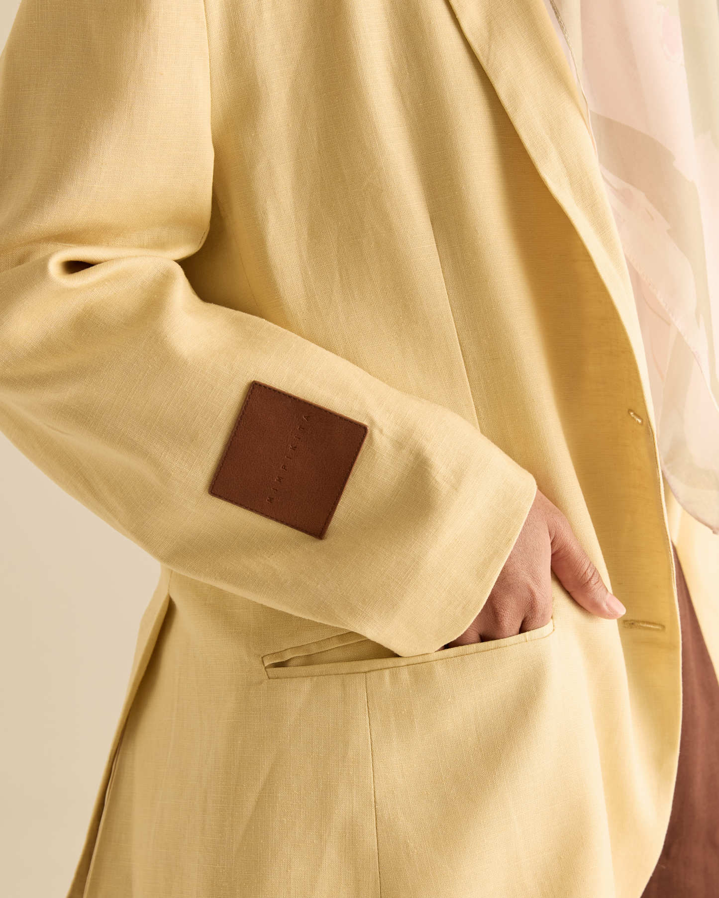 Sandra Soft Yellow Linen Oversized Blazer