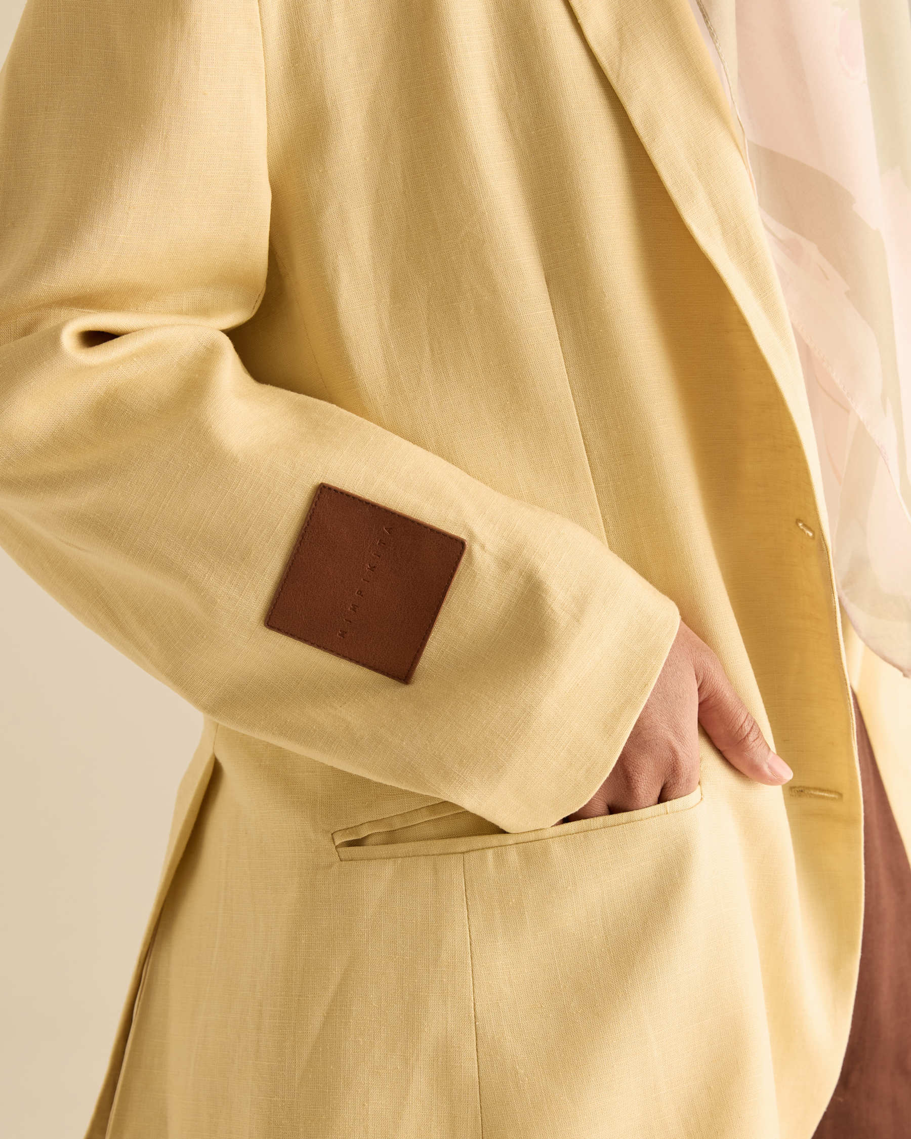 Sandra Soft Yellow Linen Oversized Blazer