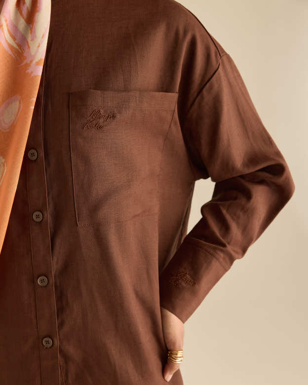 Mila Brown Linen Shirt