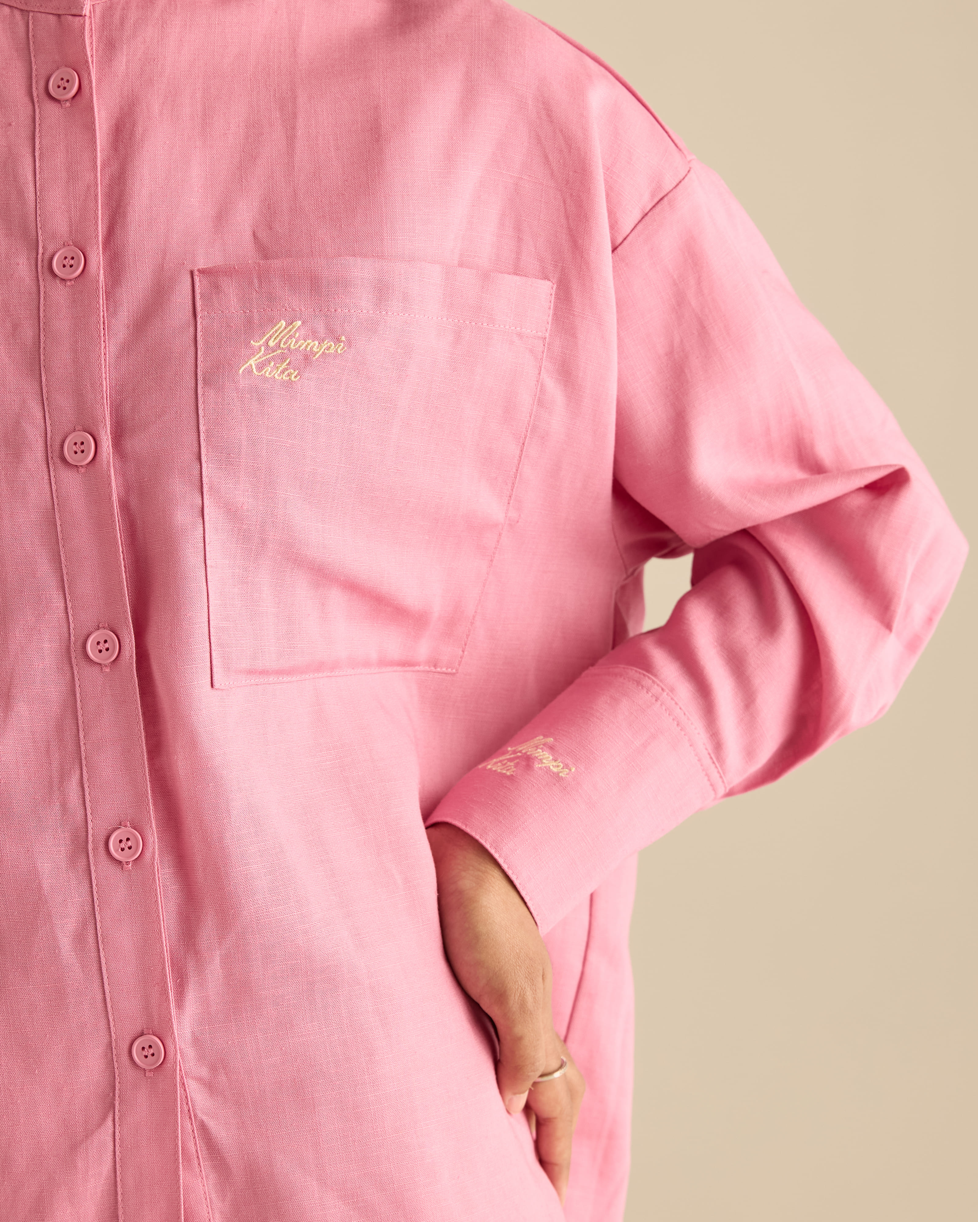 Mila Soft Pink Linen Shirt