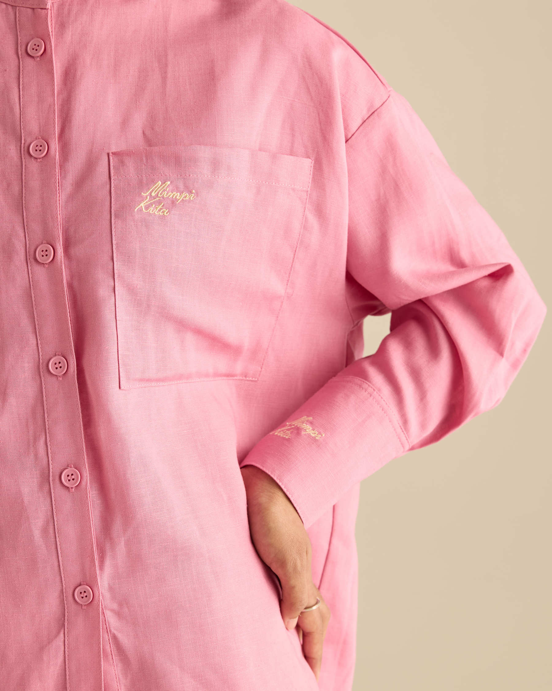 Mila Soft Pink Linen Shirt
