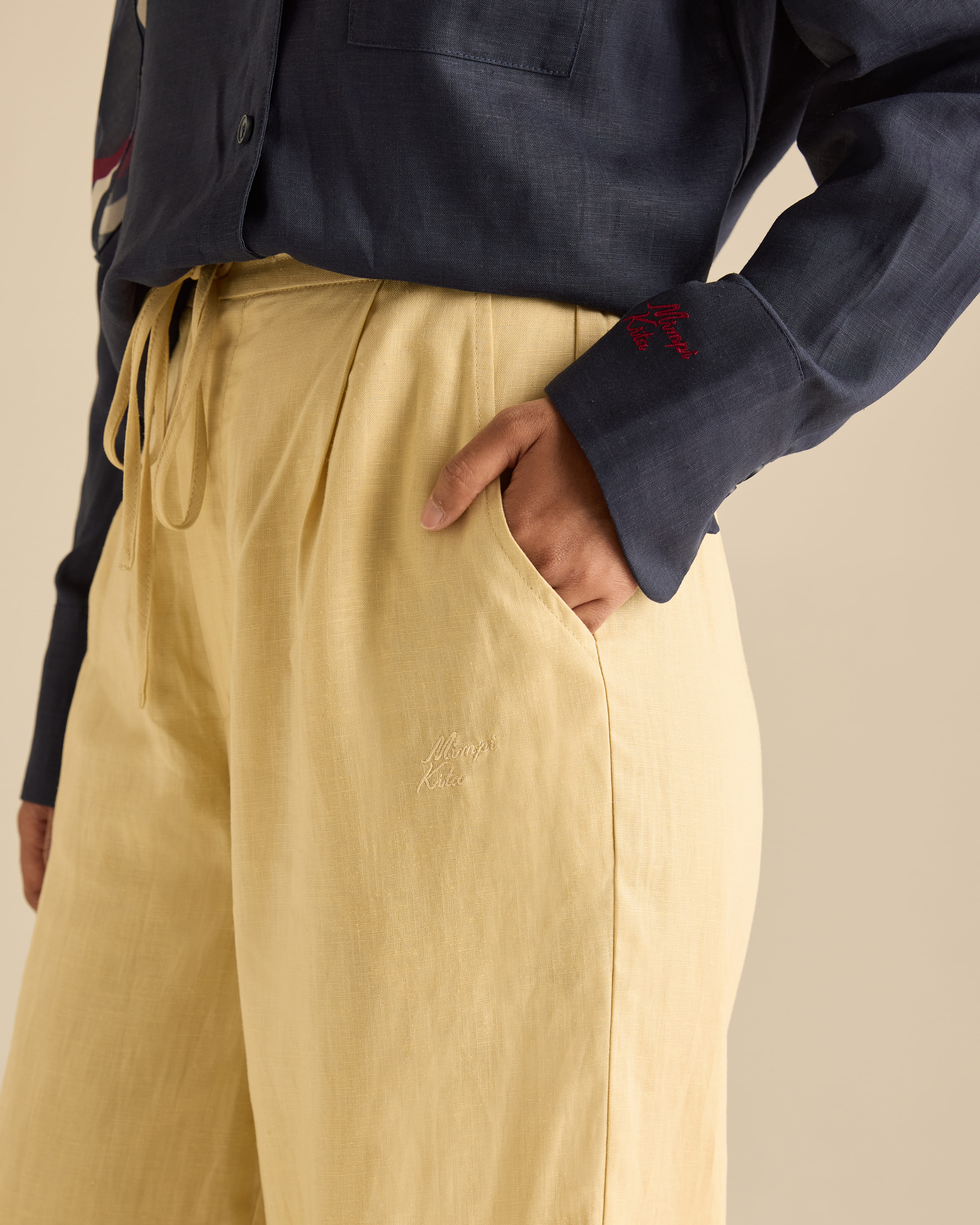 Calma Soft Yellow Linen Pants