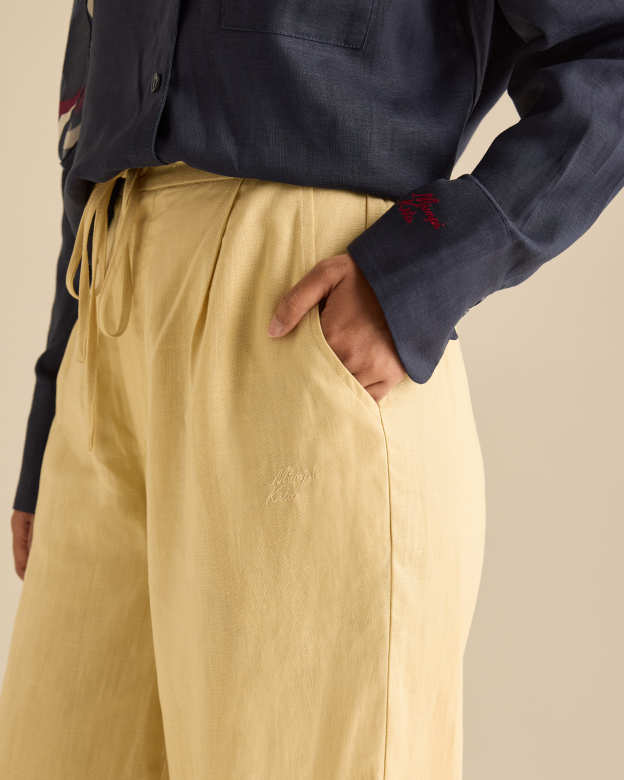 Calma Soft Yellow Linen Pants