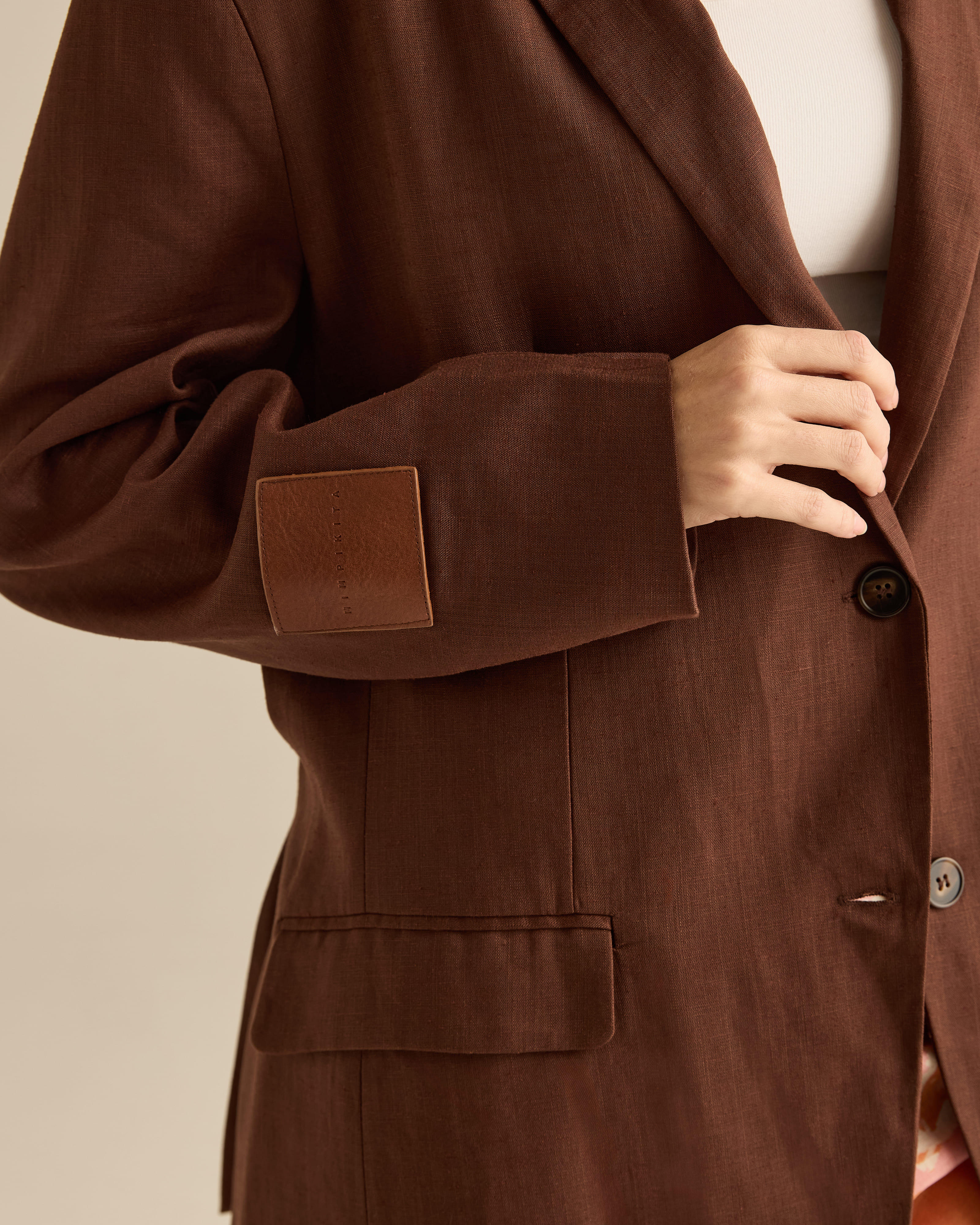 Sandra Brown Linen Oversized Blazer