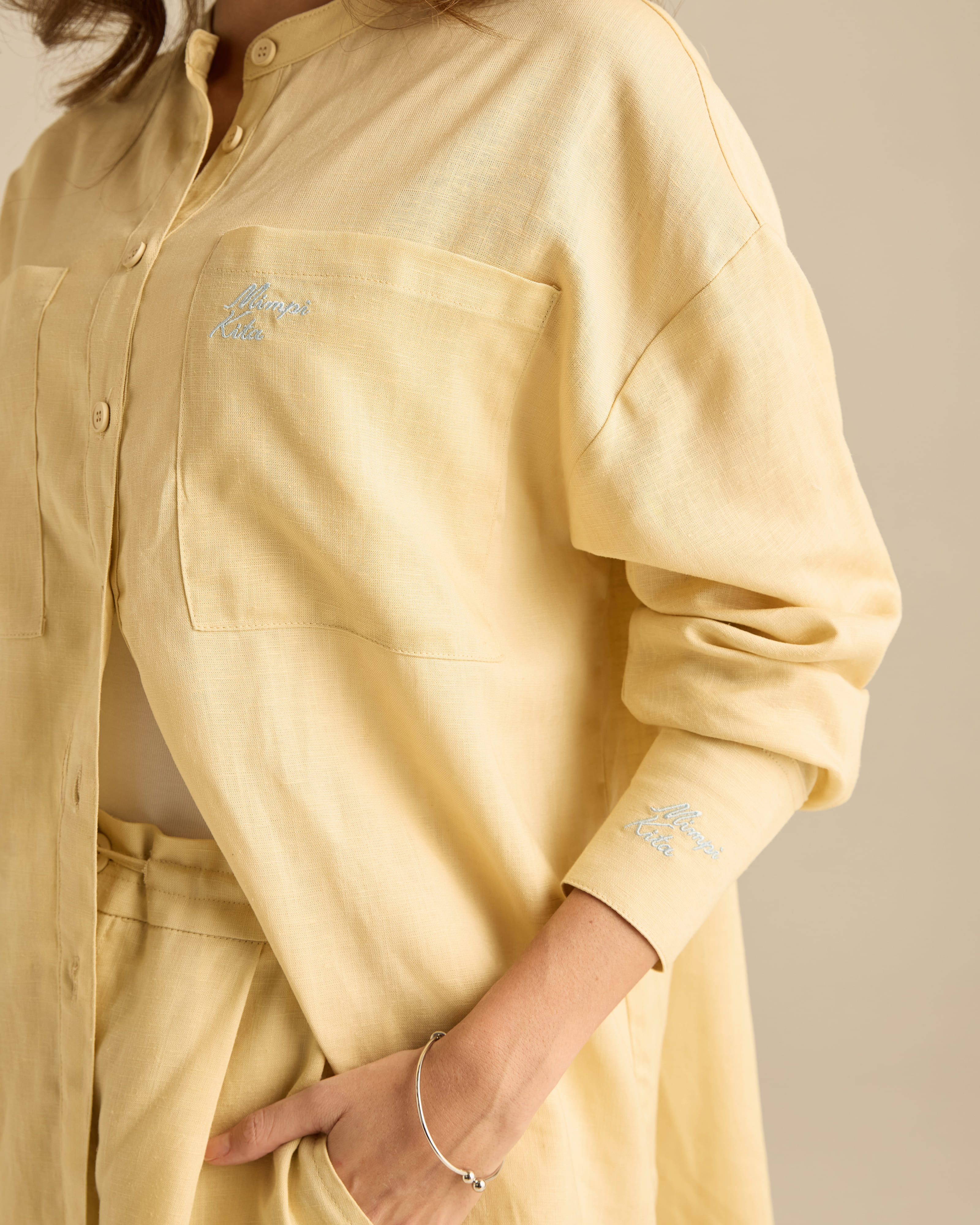 Mila Soft Yellow Linen Shirt