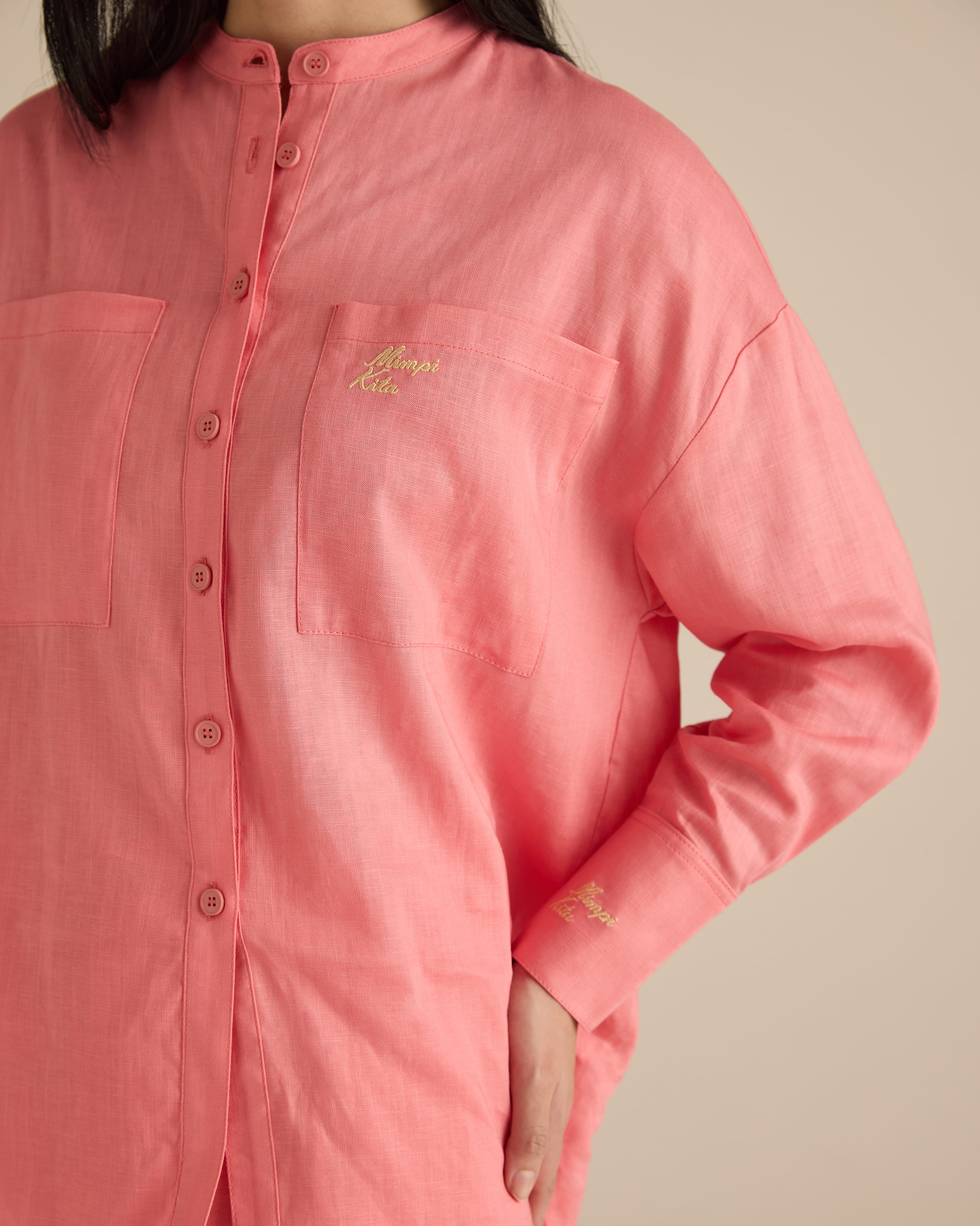 Mila Rosy Pink Linen Shirt
