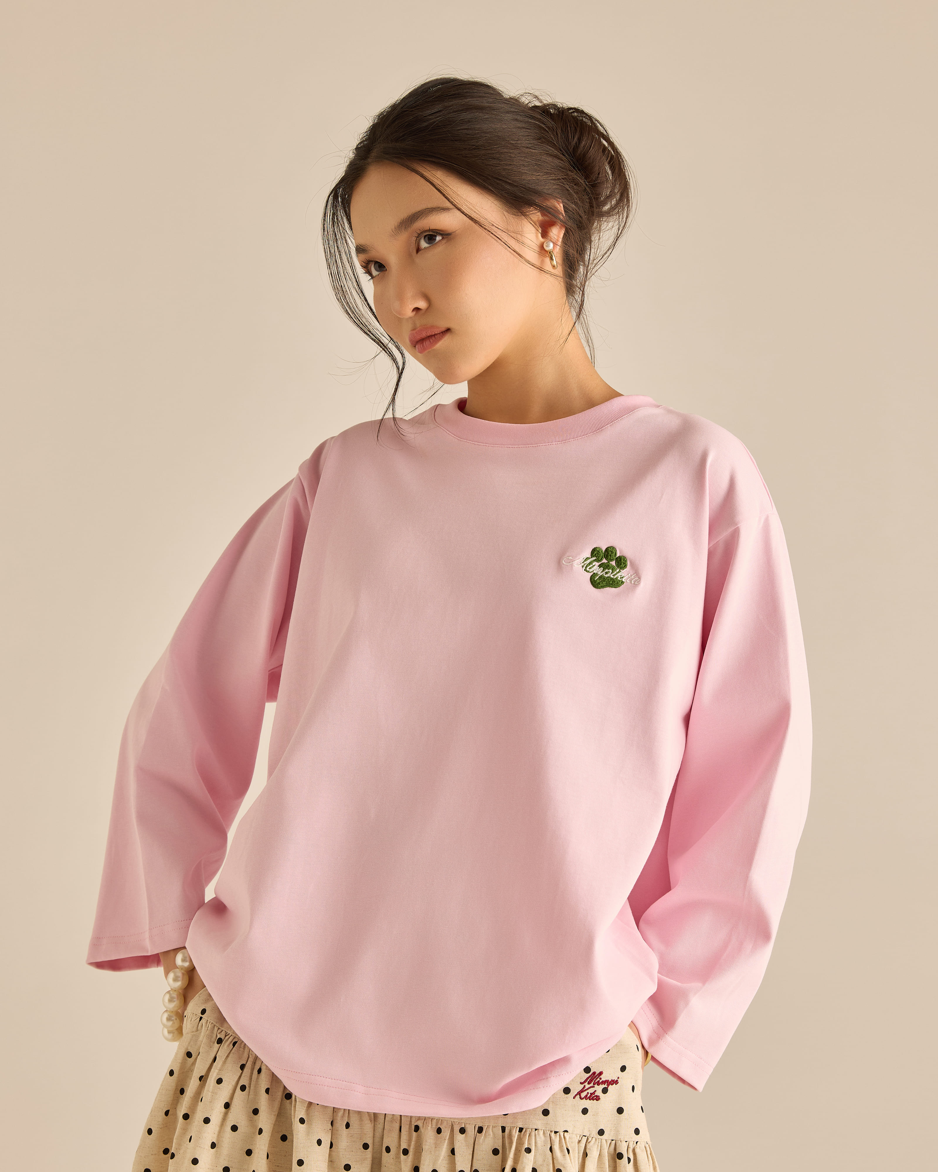 Catmom Soft Pink Long Sleeve T-Shirt