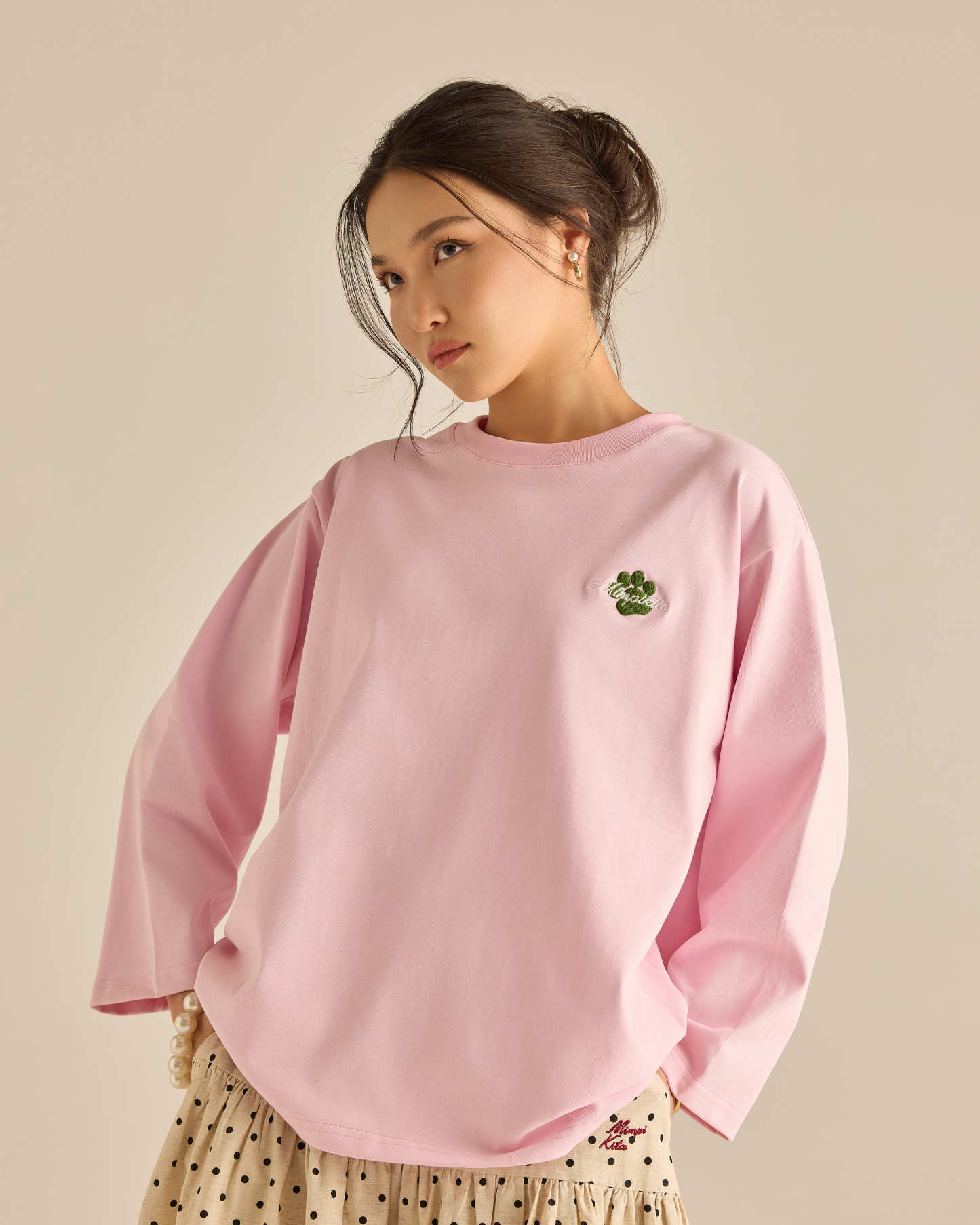 Catmom Soft Pink Long Sleeve T-Shirt