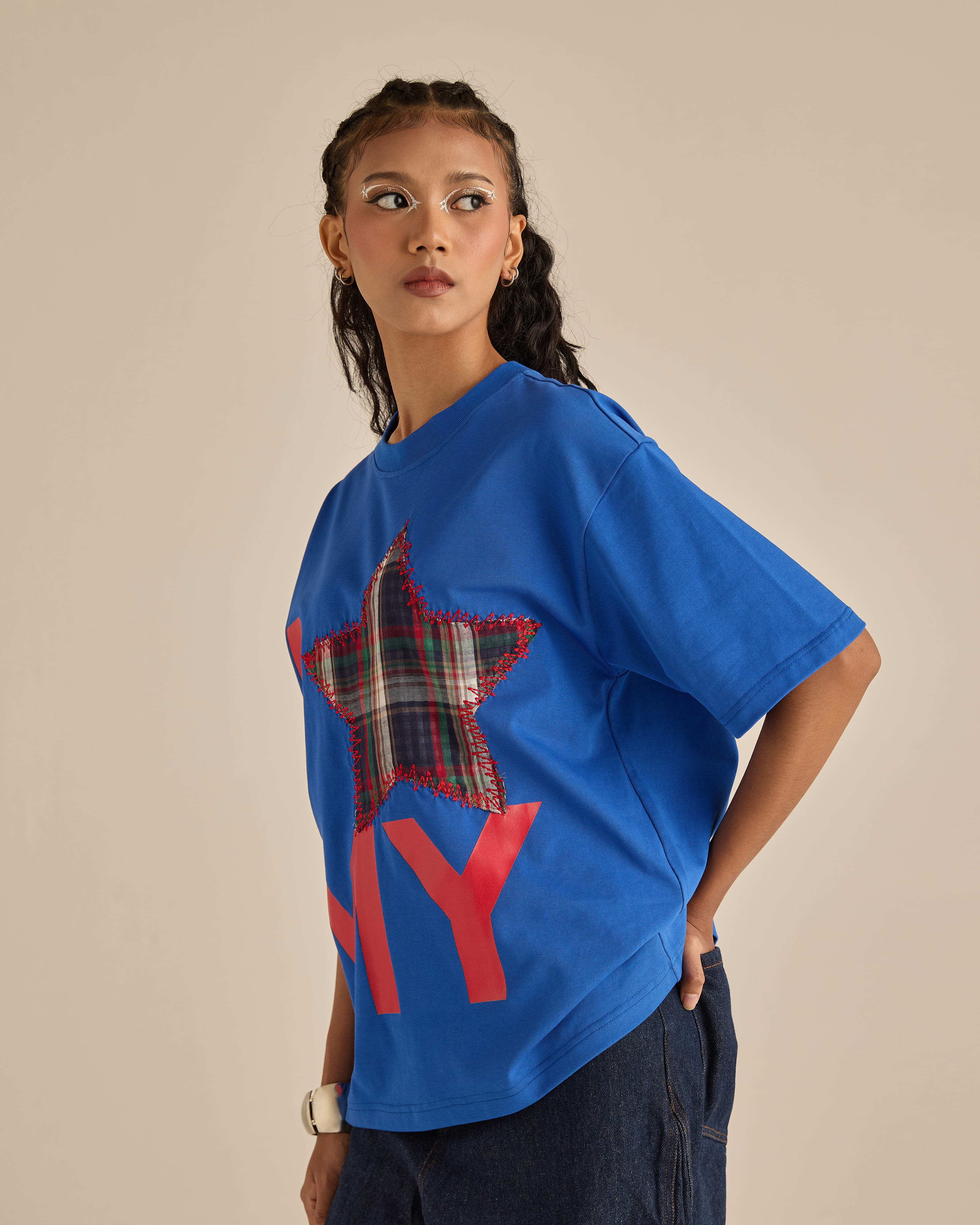 Warga Blue Graphic Short Sleeve T-Shirt