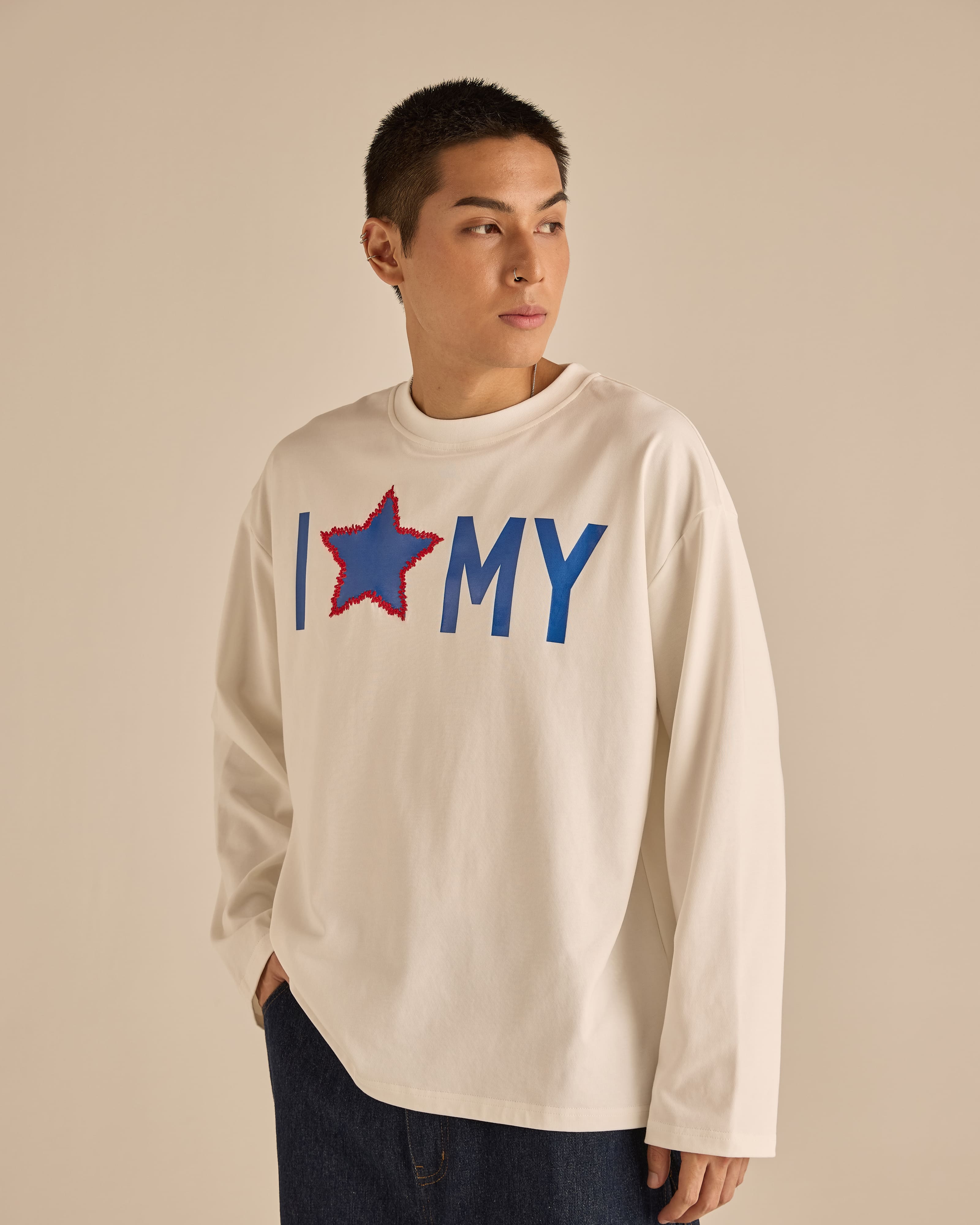 Warga White Graphic Long Sleeve T-Shirt