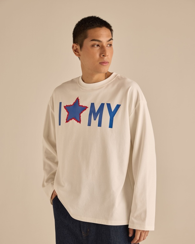 Warga White Graphic Long Sleeve T-Shirt