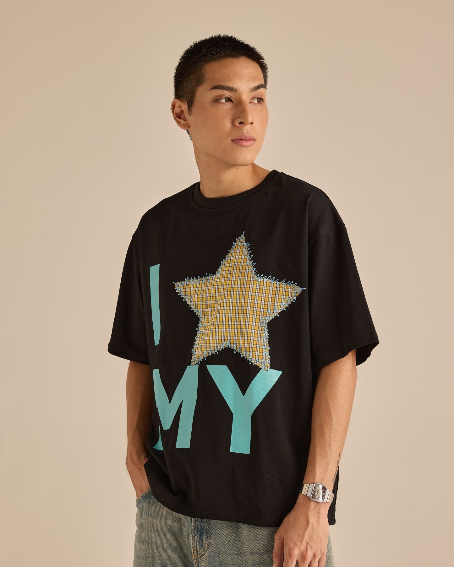 Warga Black Graphic Short Sleeve T-Shirt