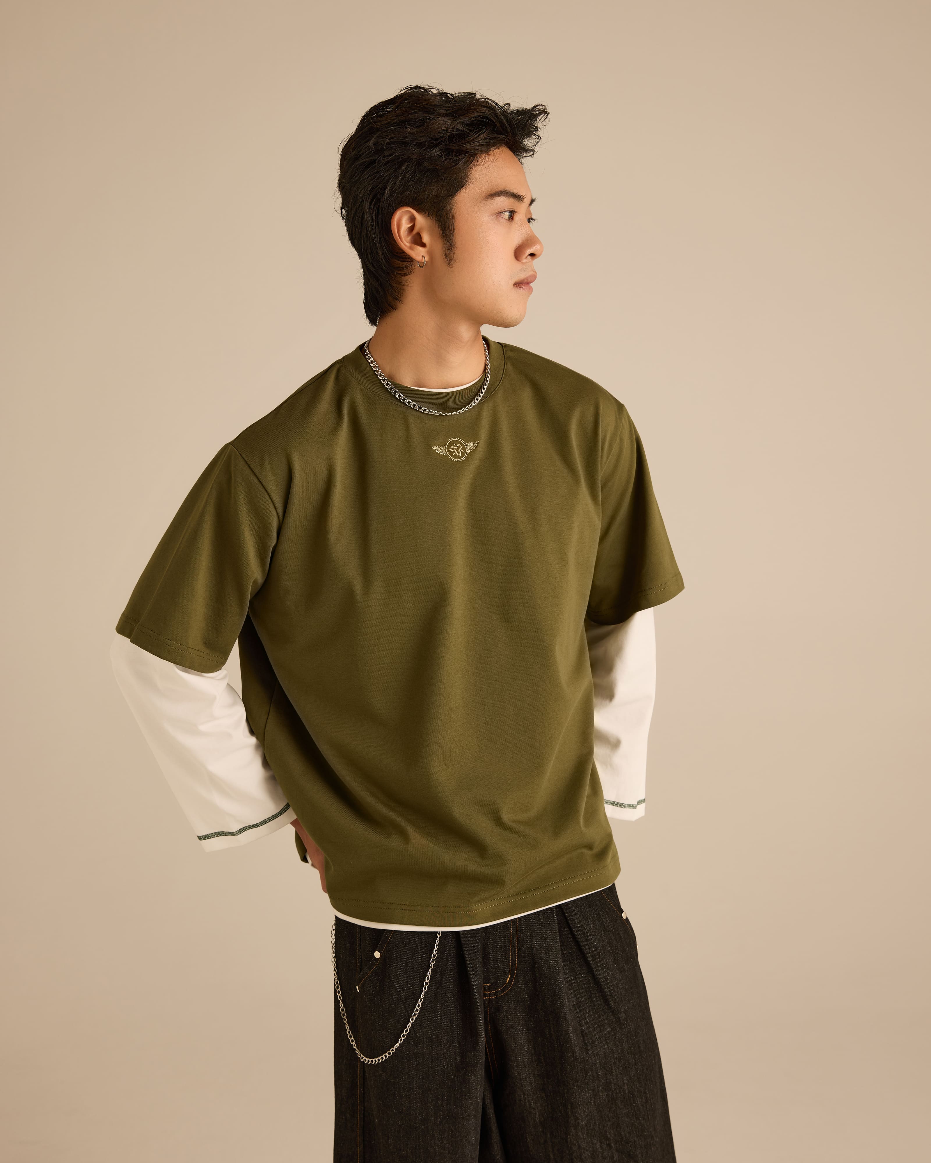 Roadster Olive Graphic Short Sleeve T-Shirt