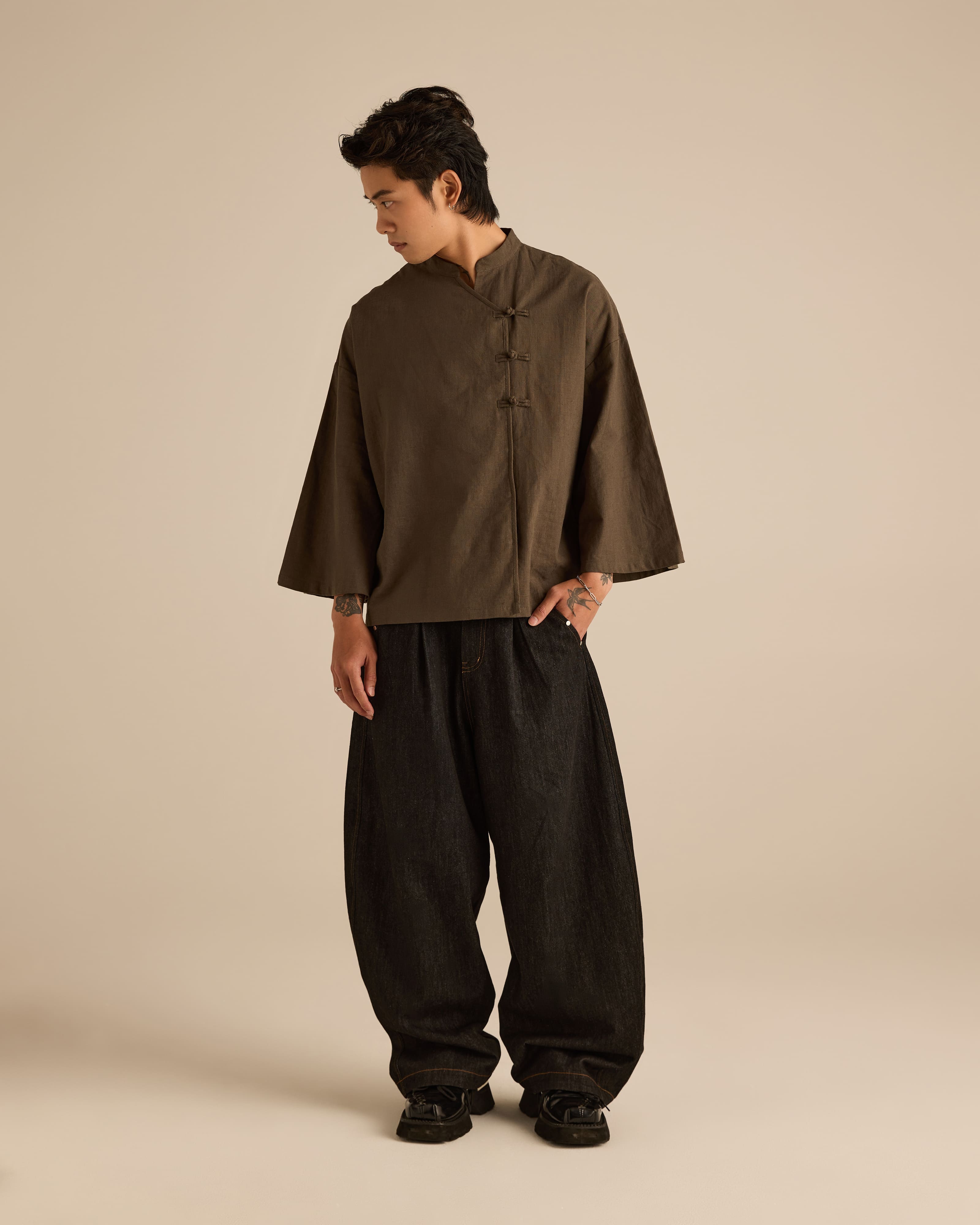 Nadra Olive Boxy Top