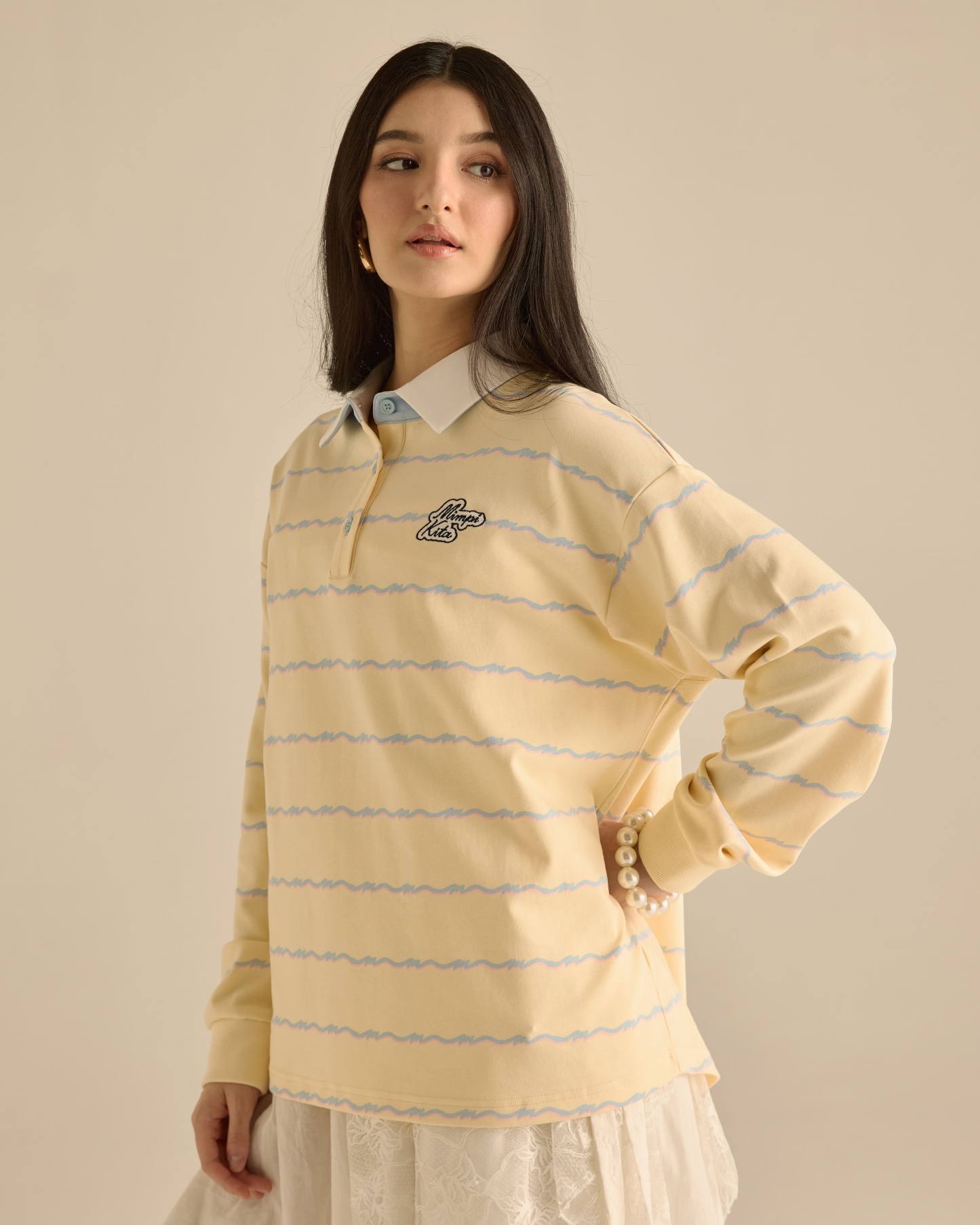Josie Yellow Collared Striped Top