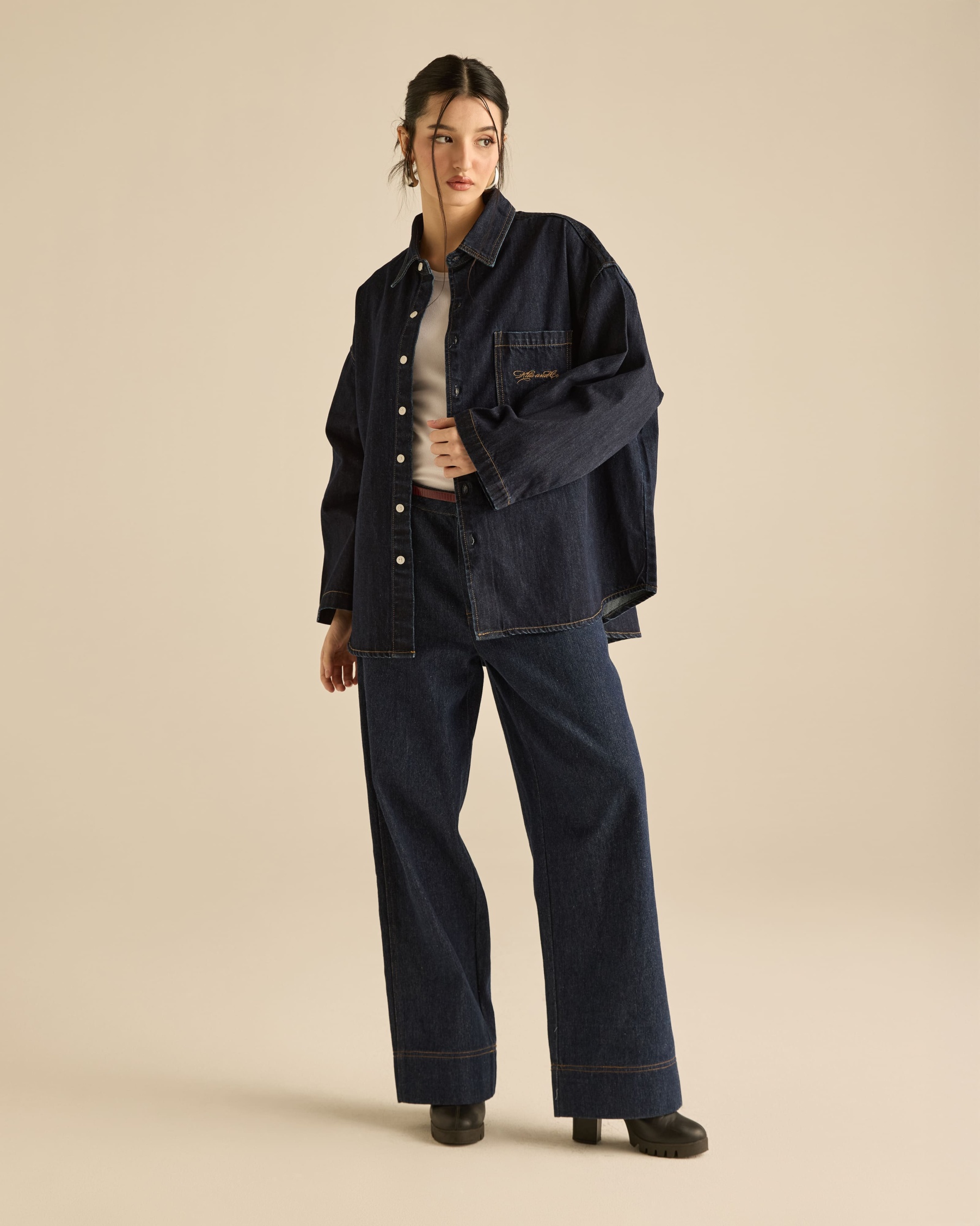 Denim Signature Double Stitched Shirt