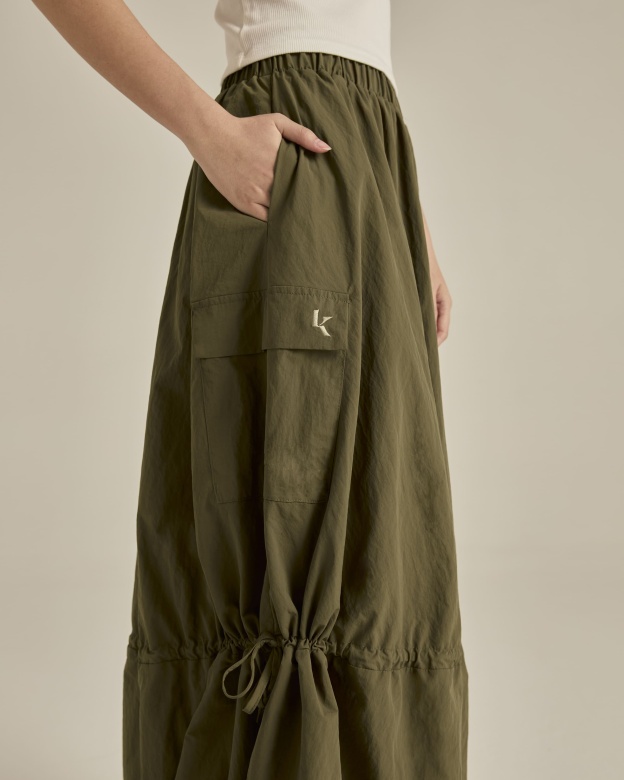 Army Green Balloon Skirt