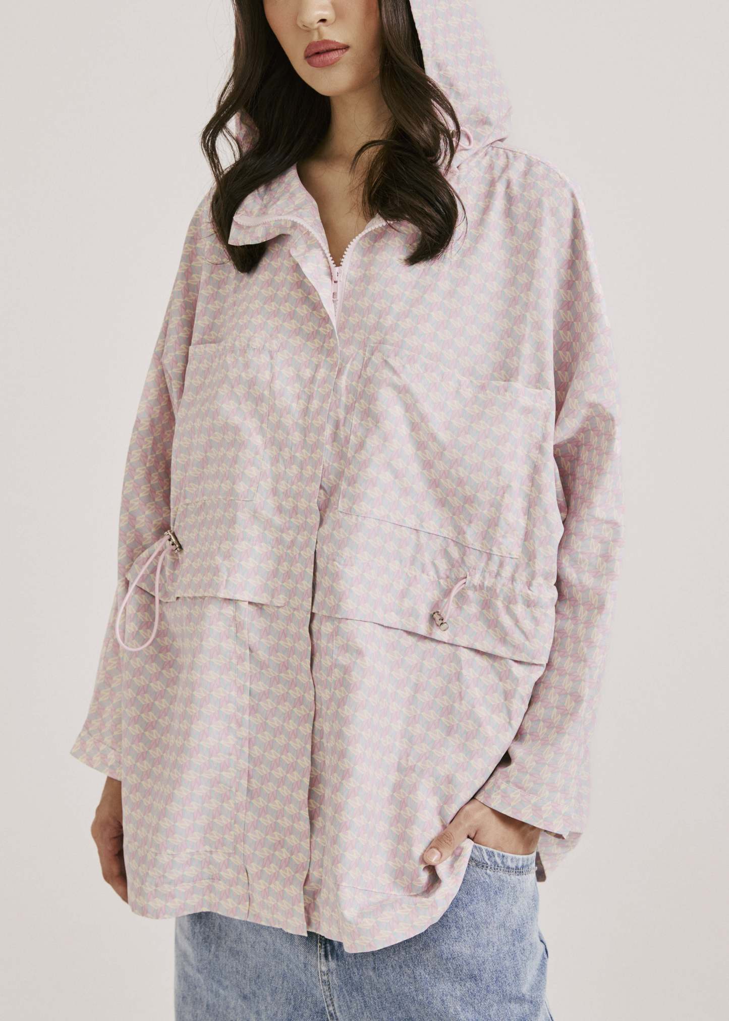 Mimpikita x Wardah Multi-Colour Pink Printed Parka Jacket