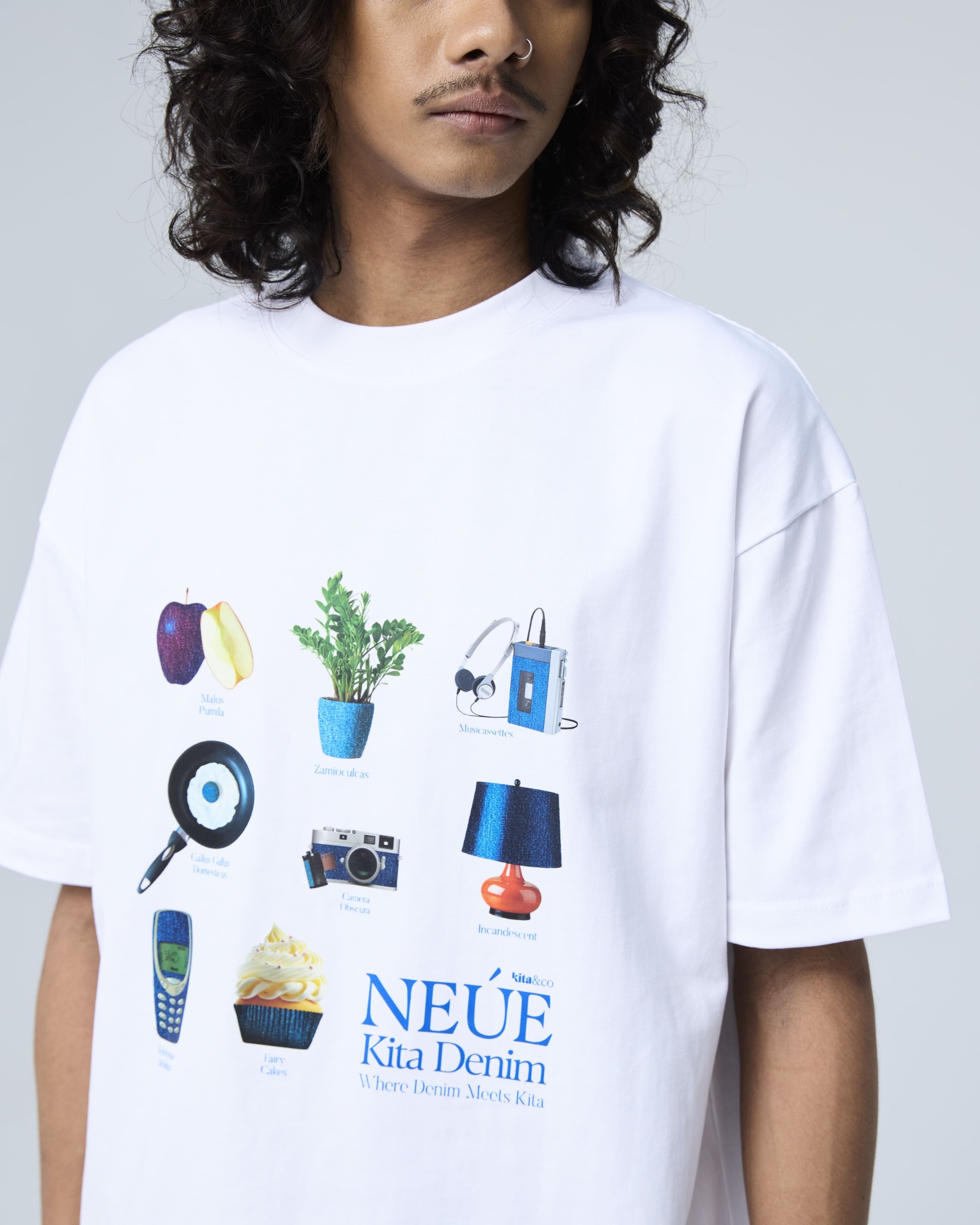 White Kita Denim Graphic T-Shirt