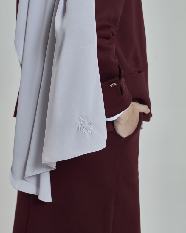 Leya Light Grey Embroidered Chiffon Shawl