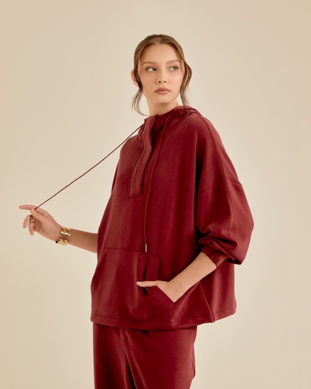 Neena Maroon Hoodie Jumper