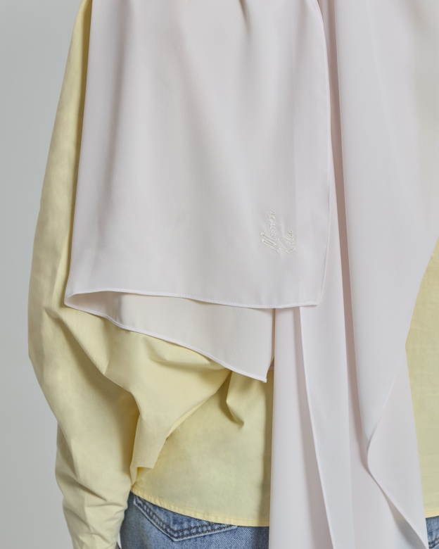 Leya Pearl Blush Embroidered Chiffon Shawl
