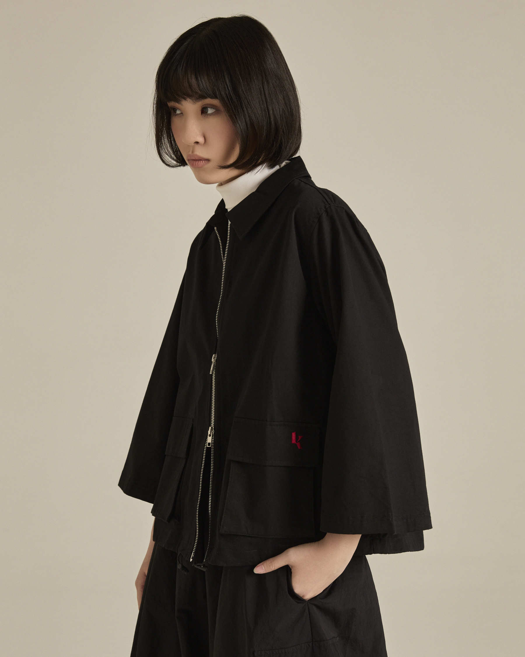 Black Double Zipper Jacket