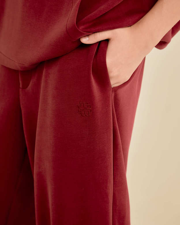 Jara Maroon Tapered Pants