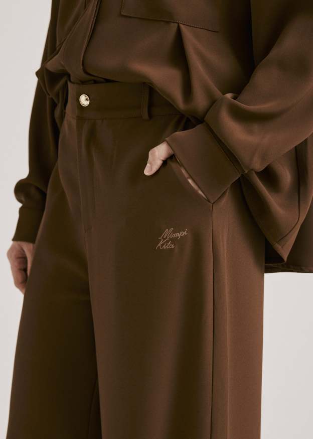 Nadya Deep Brown Monogram Loose Pants
