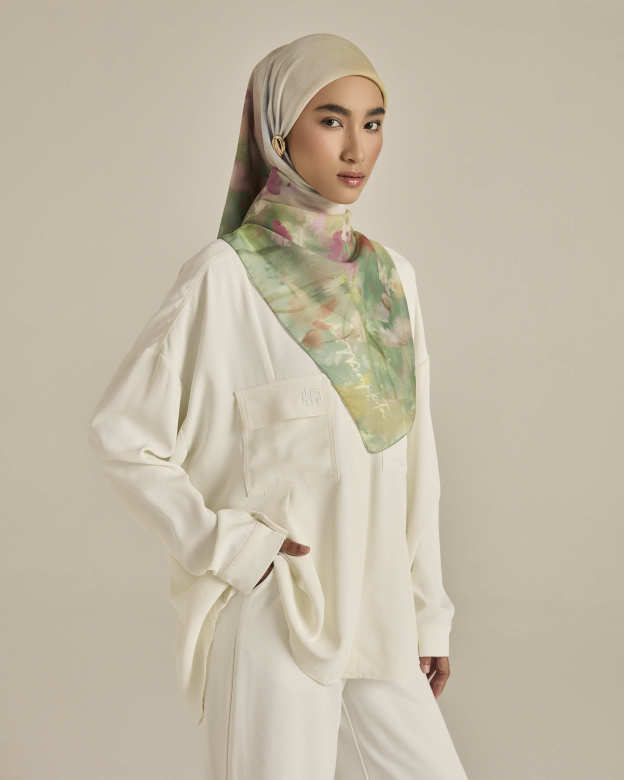 Nadya White Monogram Loose Shirt